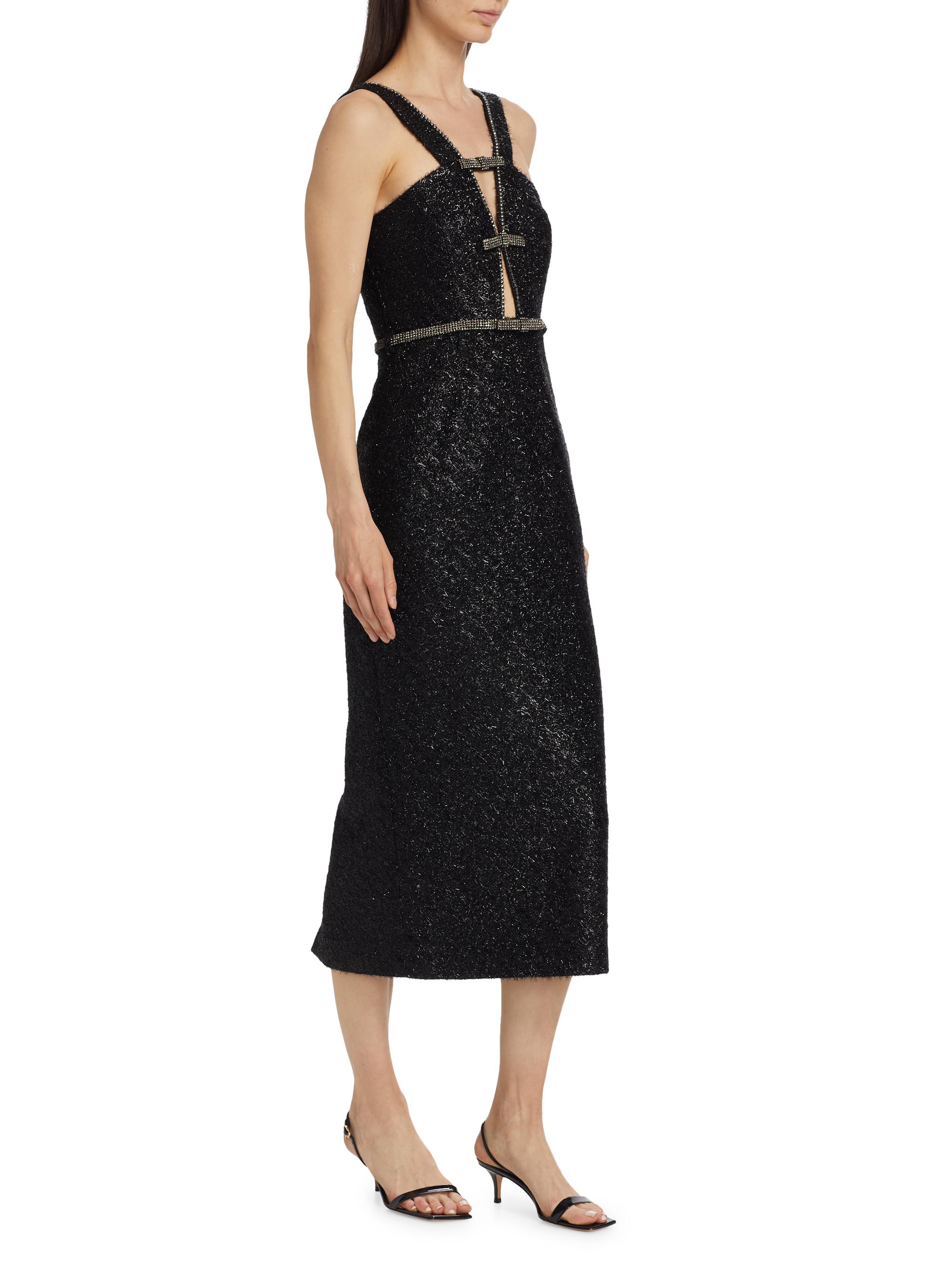 Self-Portrait Tinsel Boucl Diamant Midi-Dress | Saks Fifth Avenue