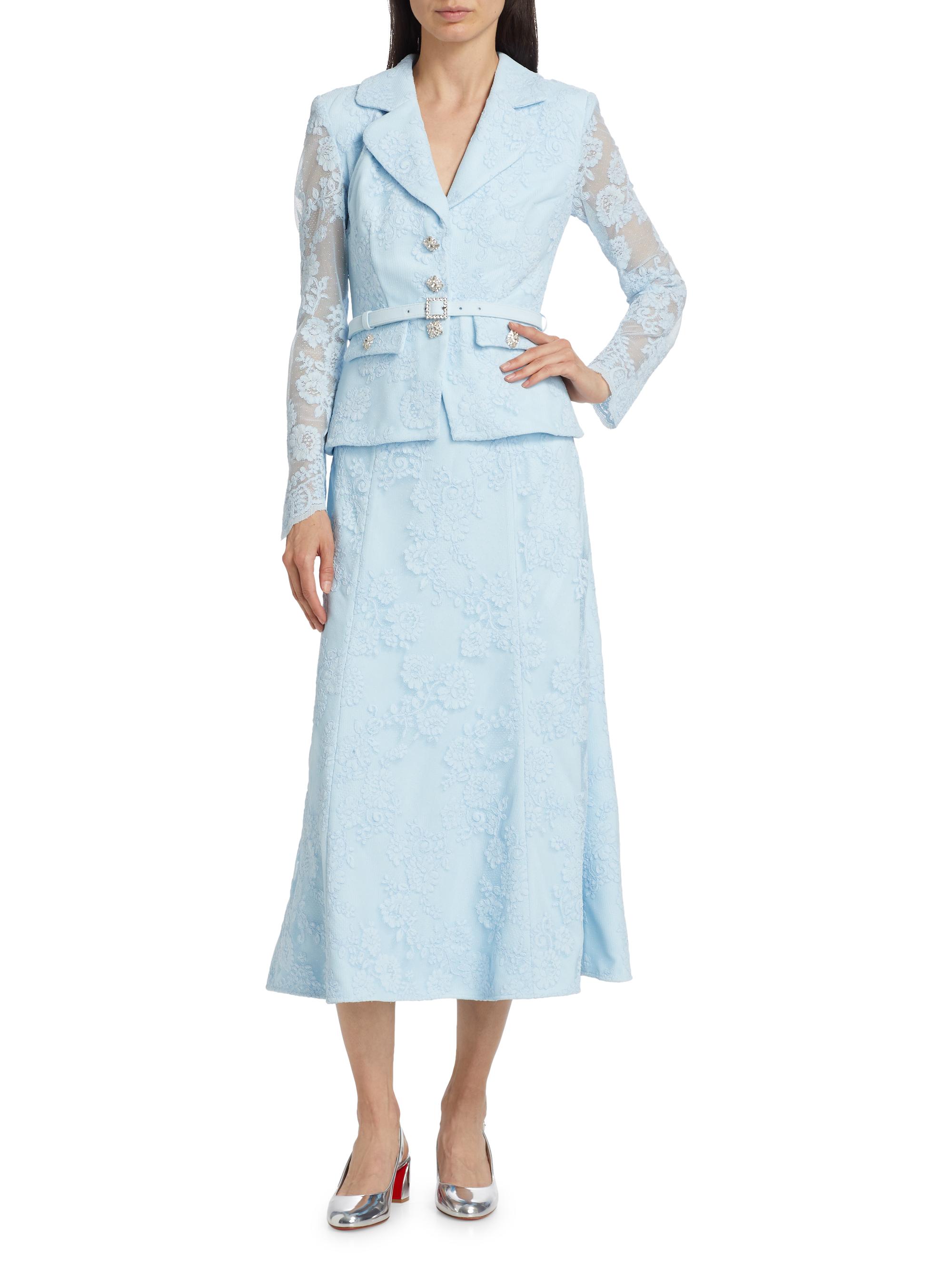 knee length dresses for ladies Navy Floral Jacquard Blazer - All Outerwear main image 1