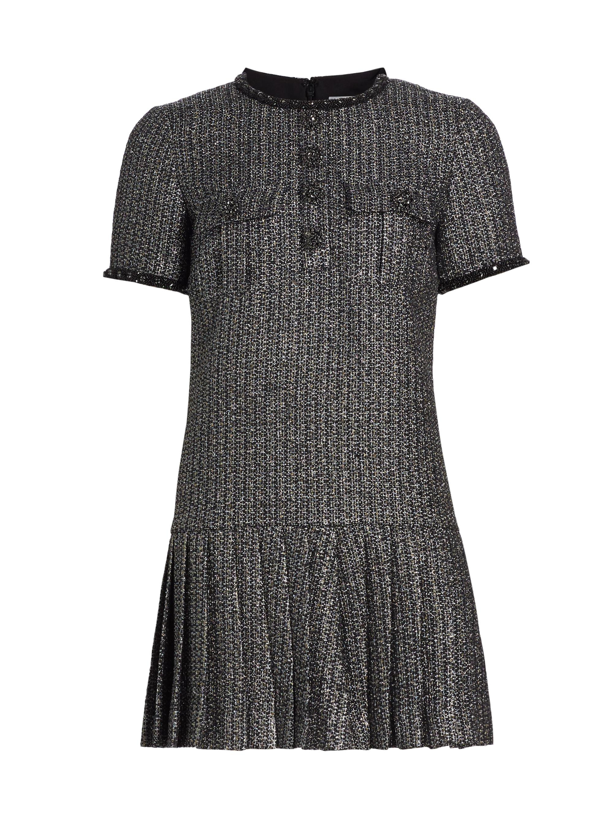 Self-Portrait Women's Metallic Bouclé Minidress - Black
