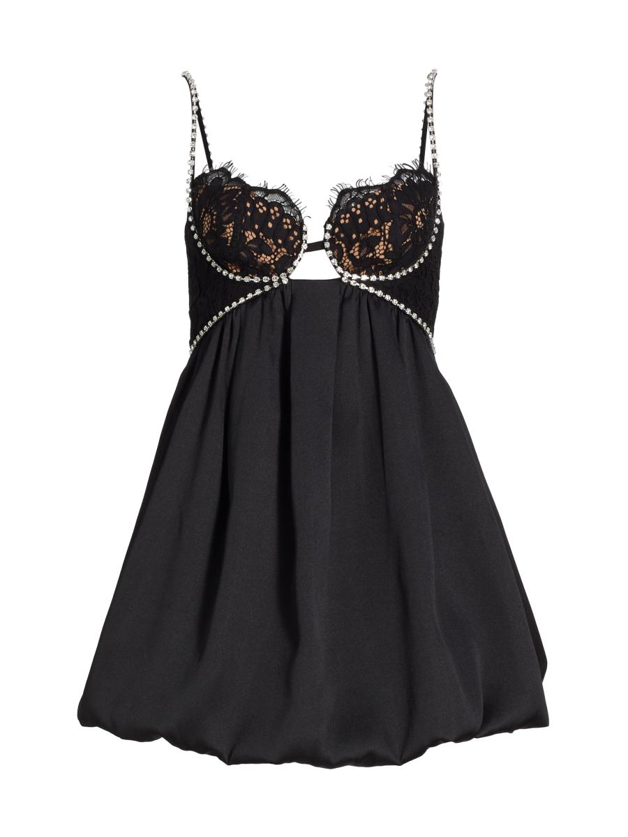 関税送料込【SELF PORTRAIT】ディアマンテ ミニドレス self-portrait DIAMANTE ミニドレス - Black | REVOLVE