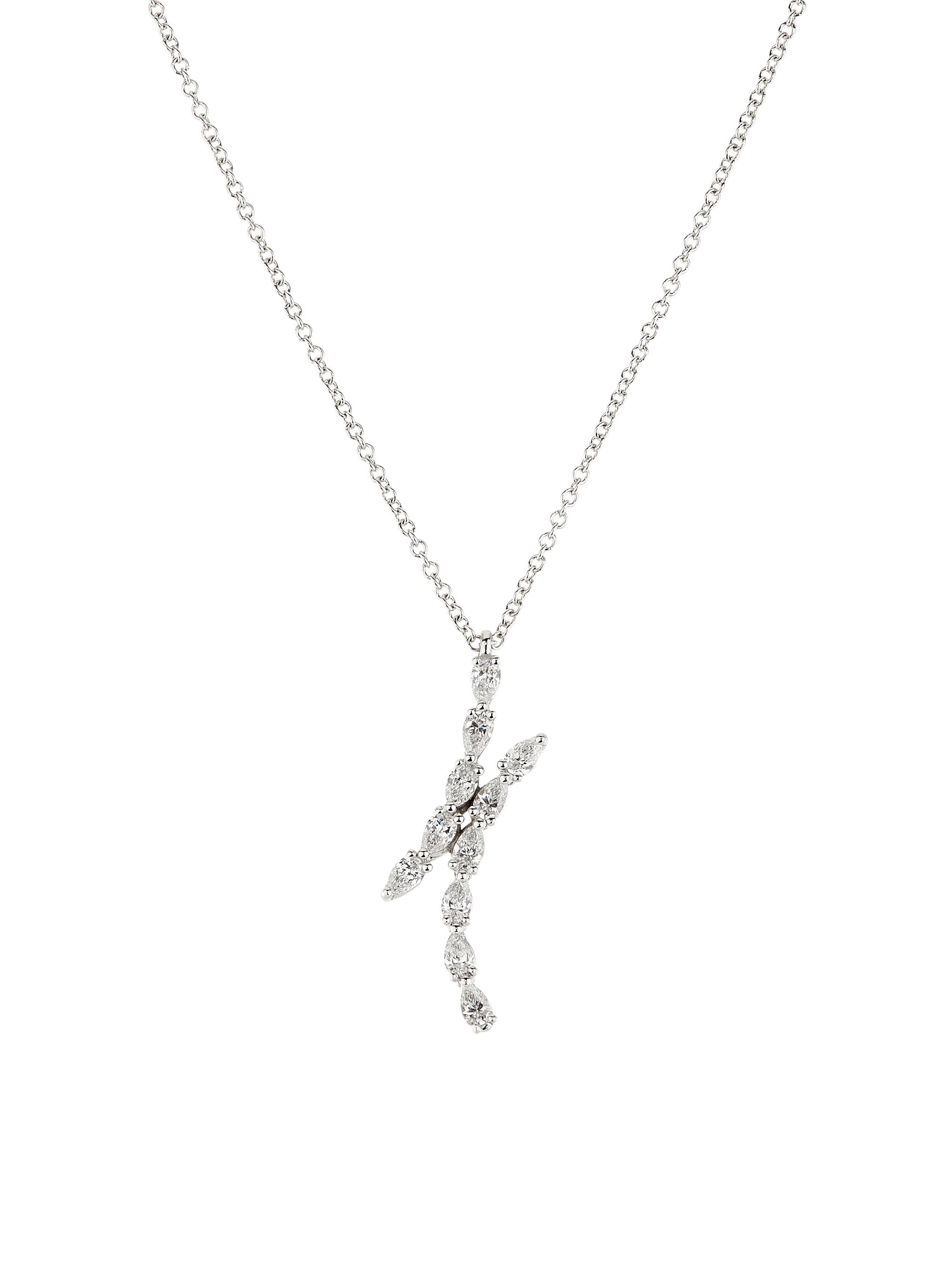 Tacori Women's Stilla 18K White Gold & 0.57 TCW Diamond Bypass Pendant Necklace - White Gold