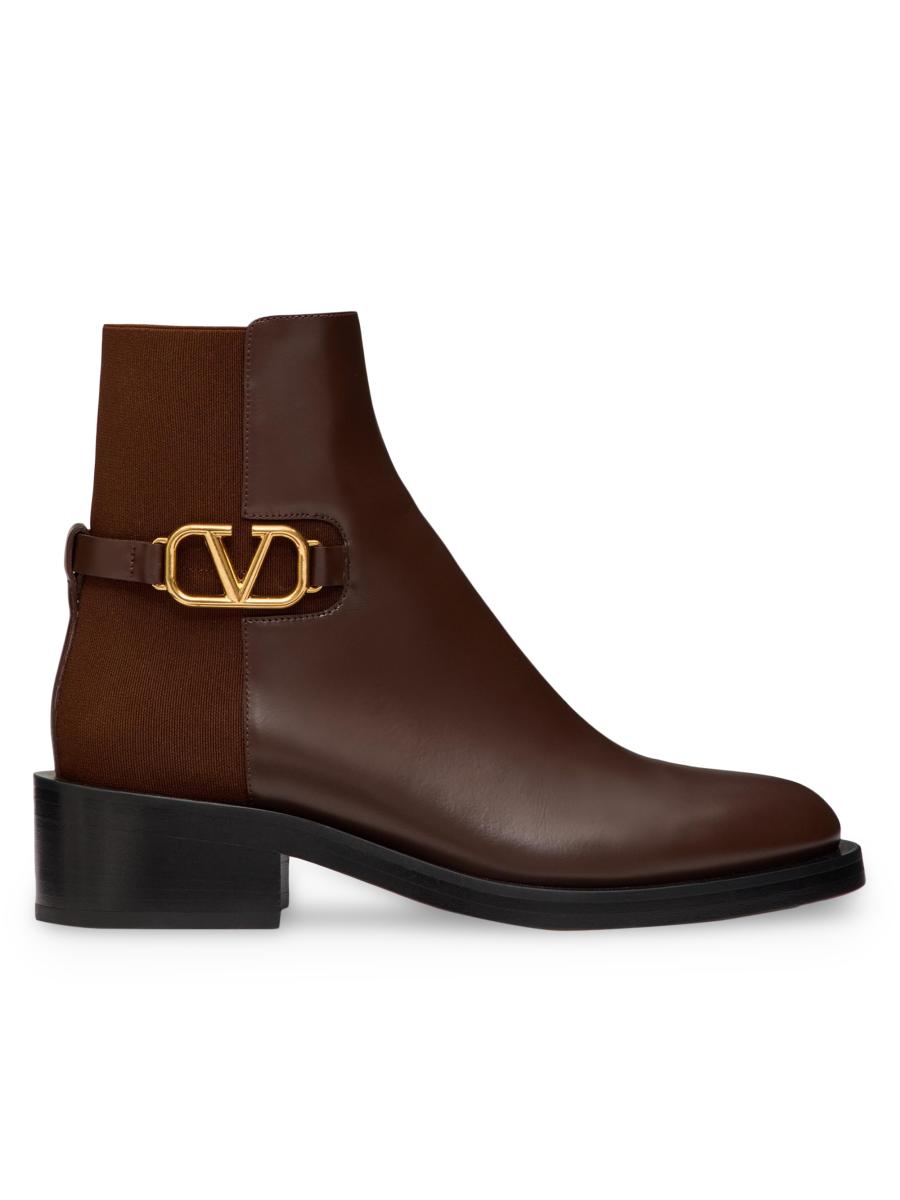 Valentino Garavani VLogo Signature Calfskin Ankle Boots 30MM
