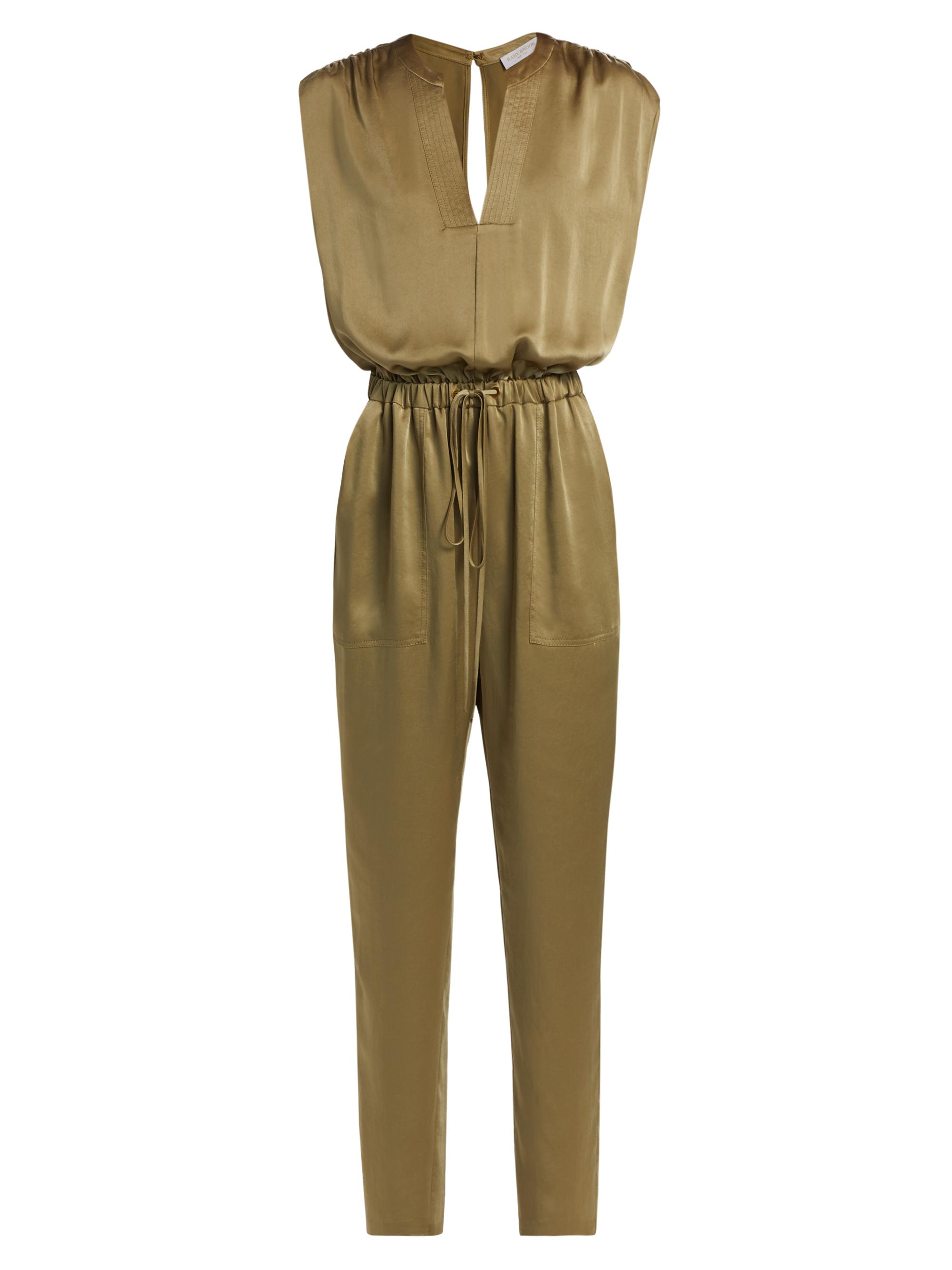 Ramy Brook Women's Hudson Satin Jumpsuit - Dark Sage