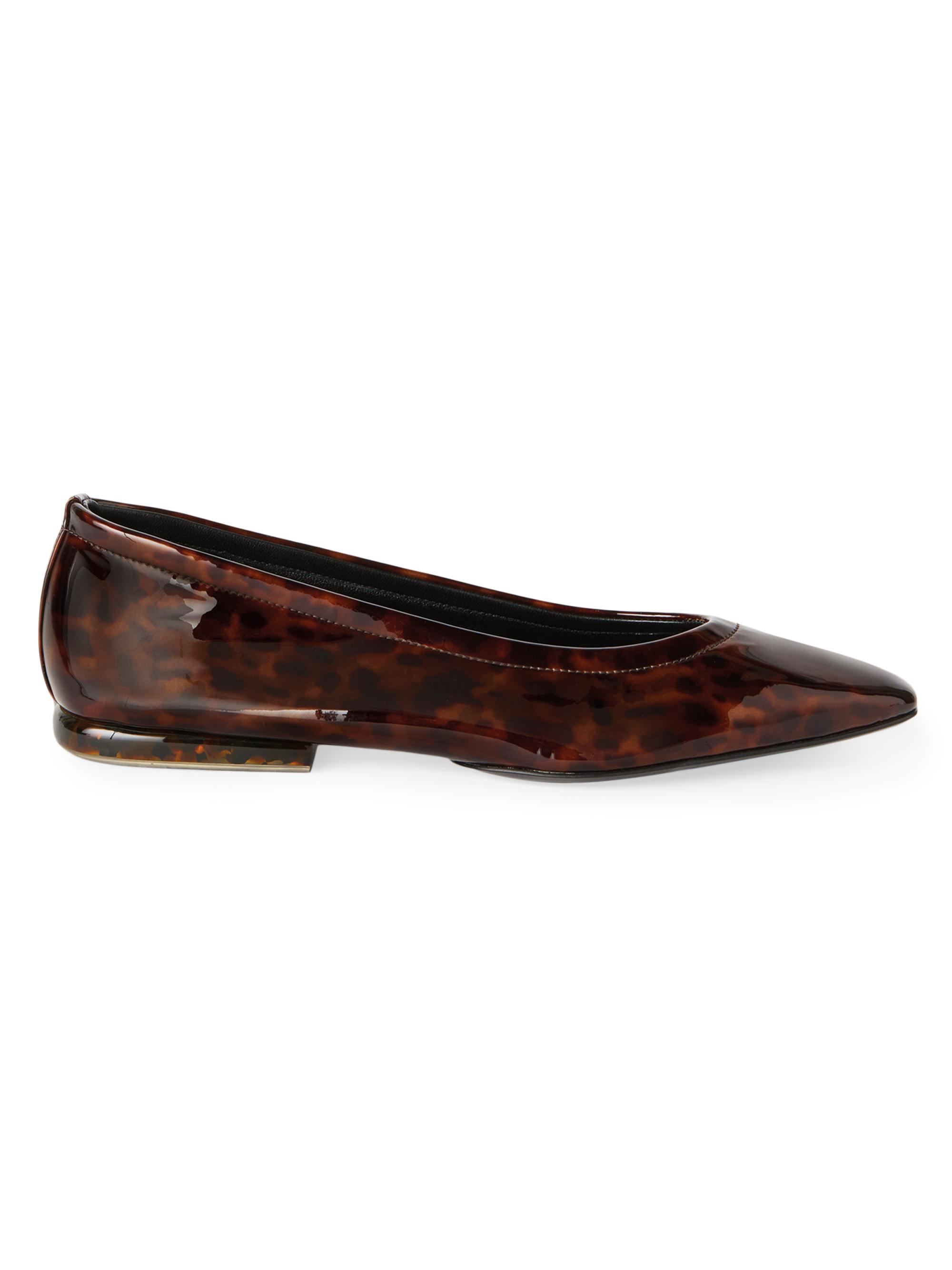 Loro Piana Women's Primula Printed Patent Leather Ballerina Flats - Brown Patent