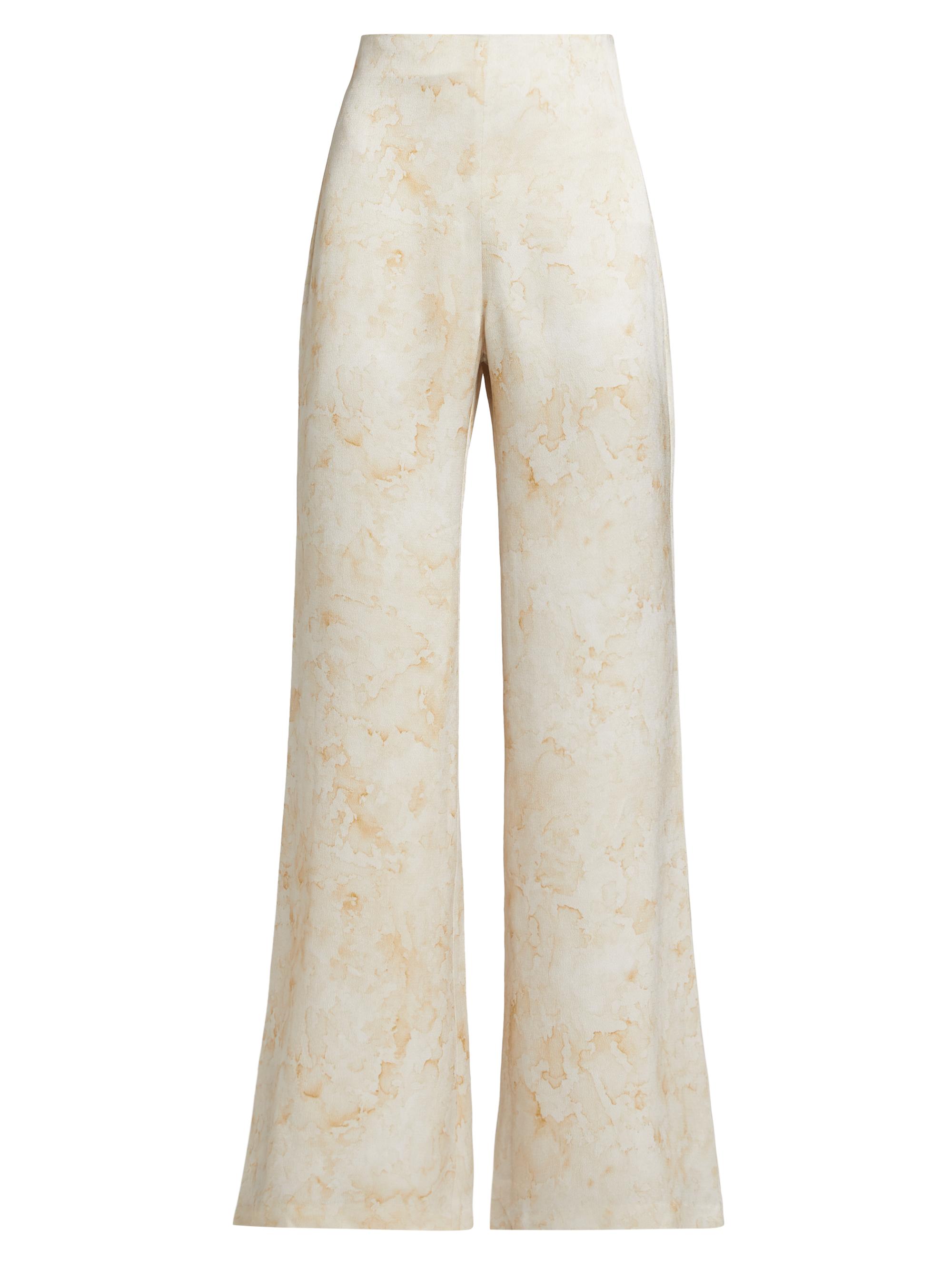 Silvia Tcherassi Women's Palermo Watercolor Wide-Leg Pants - Cream Abstract Print