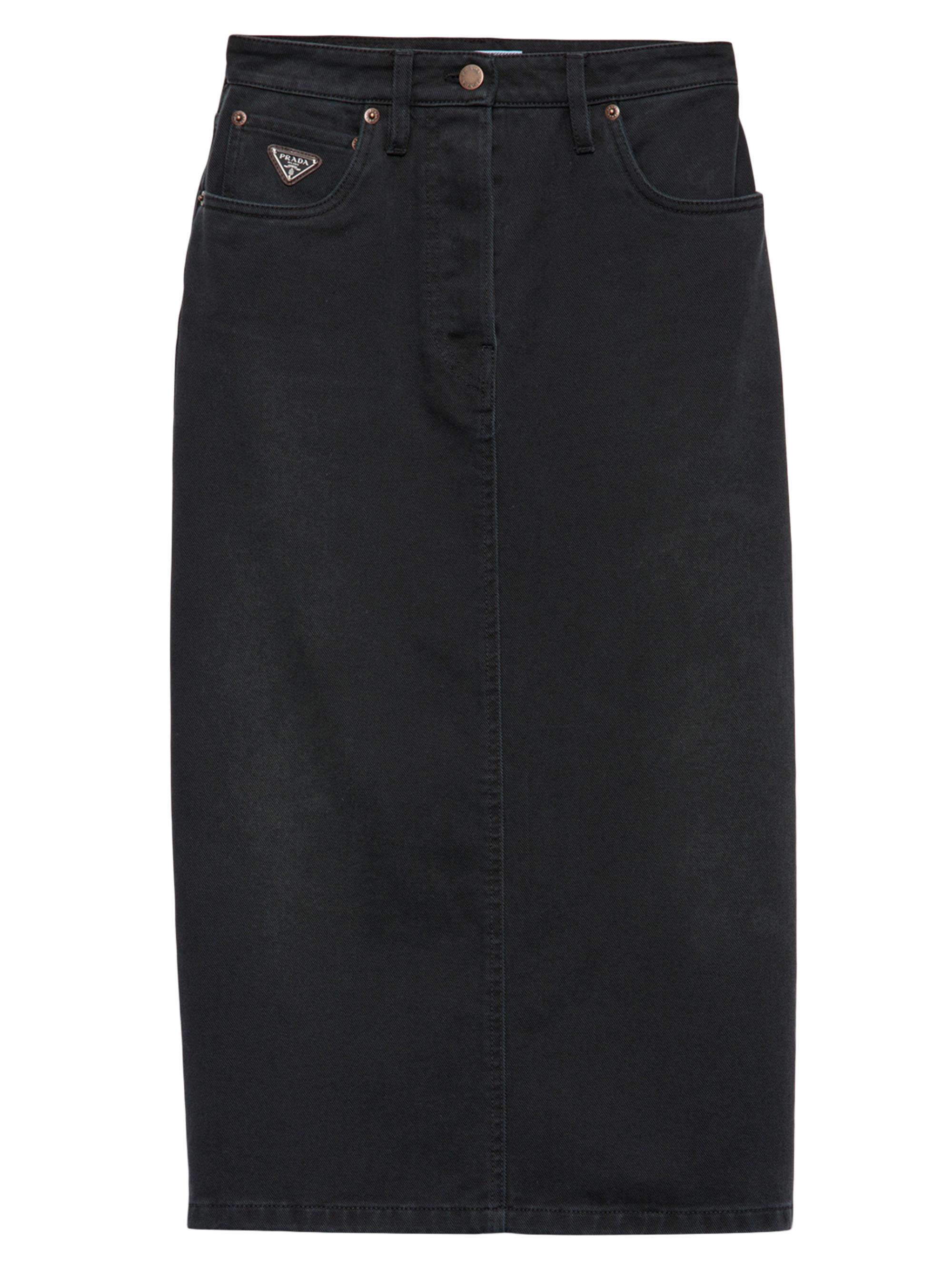 Prada Women's Denim Midi-Skirt - Black