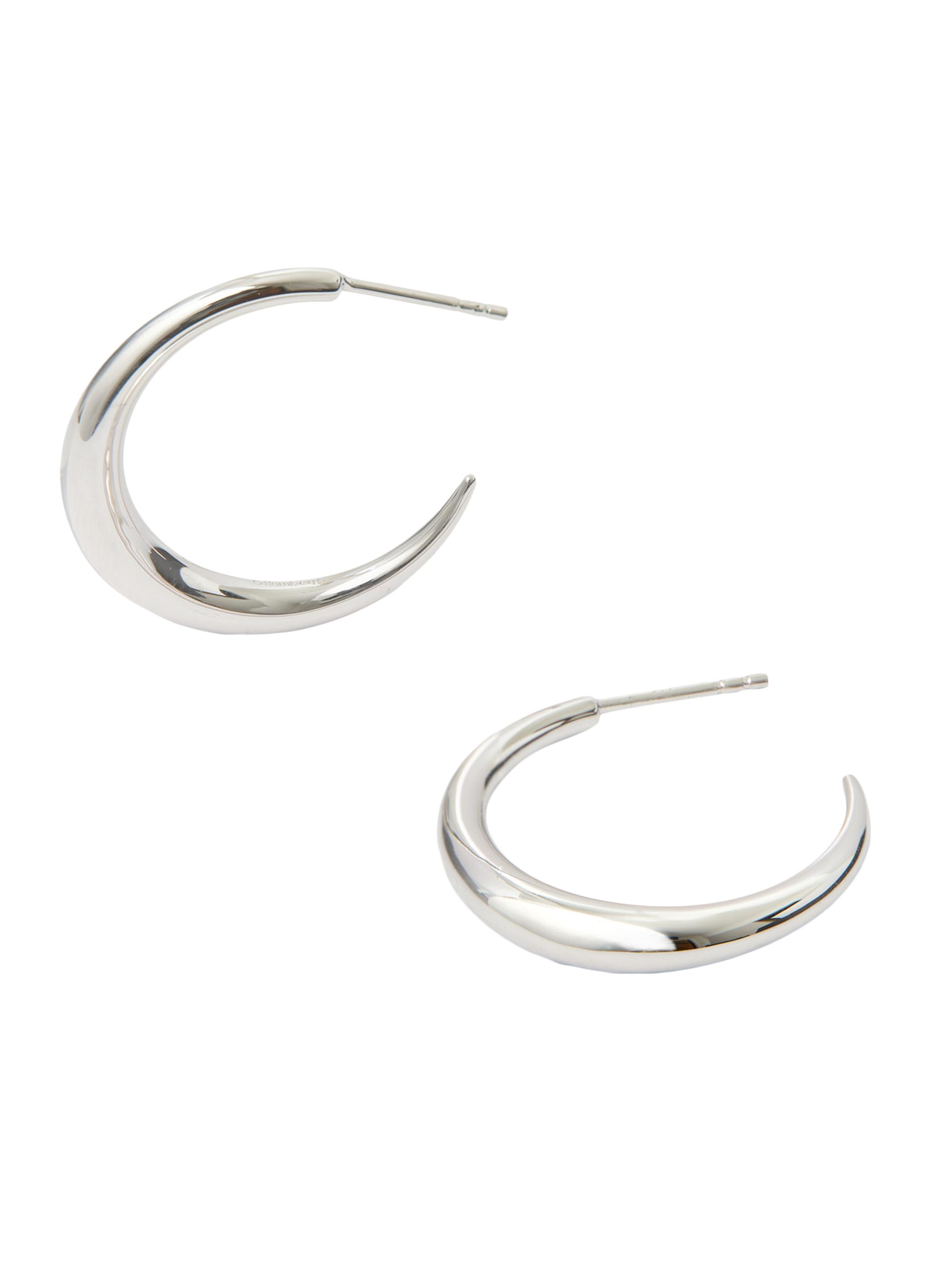 Otiumberg Women's Sterling Silver Graduated Hoop Earrings - Sterling Silver