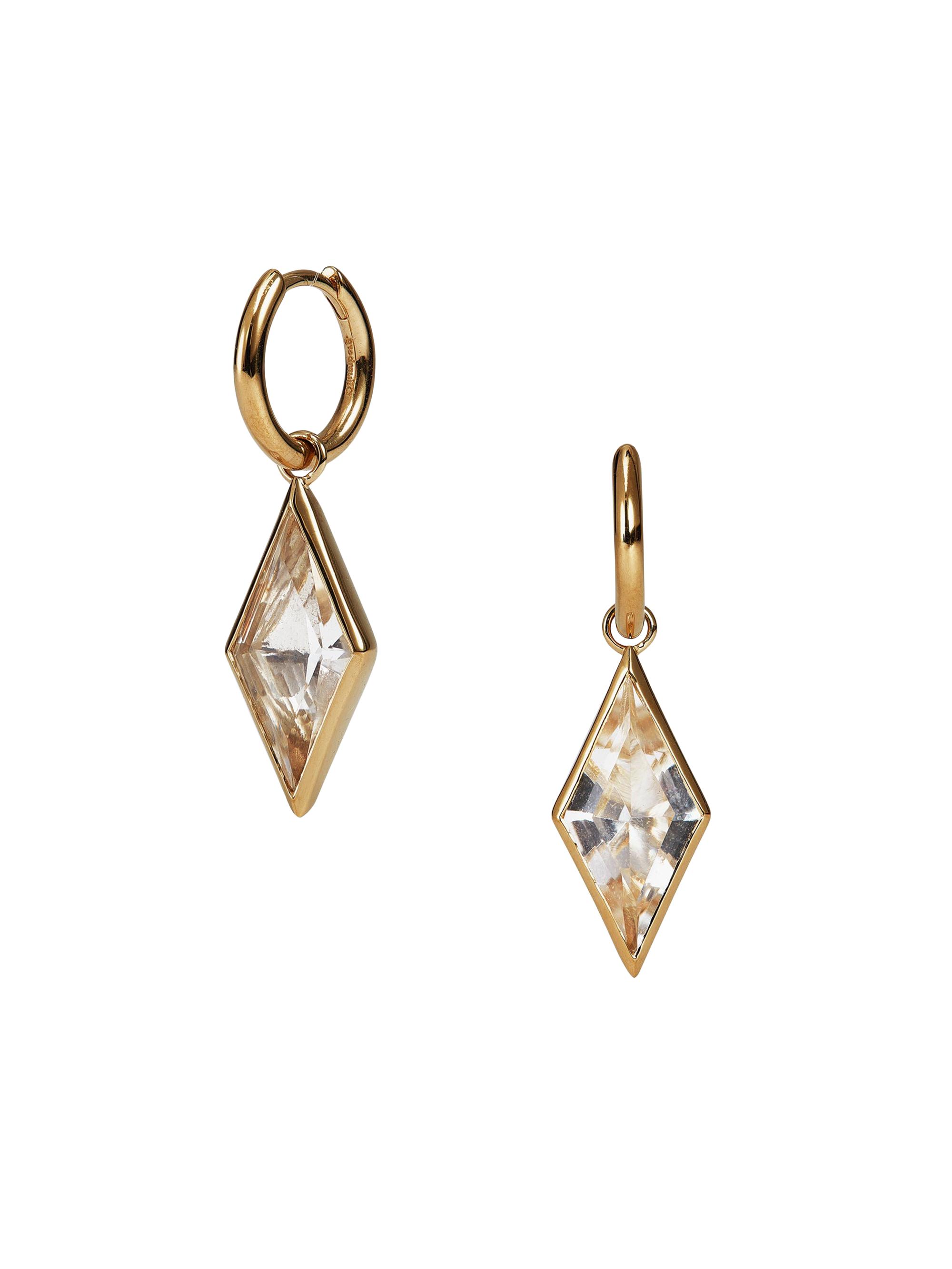 Otiumberg Women's Kite 14K-Yellow-Gold Vermeil & Quartz Drop Earrings - Gold Vermeil White Quartz