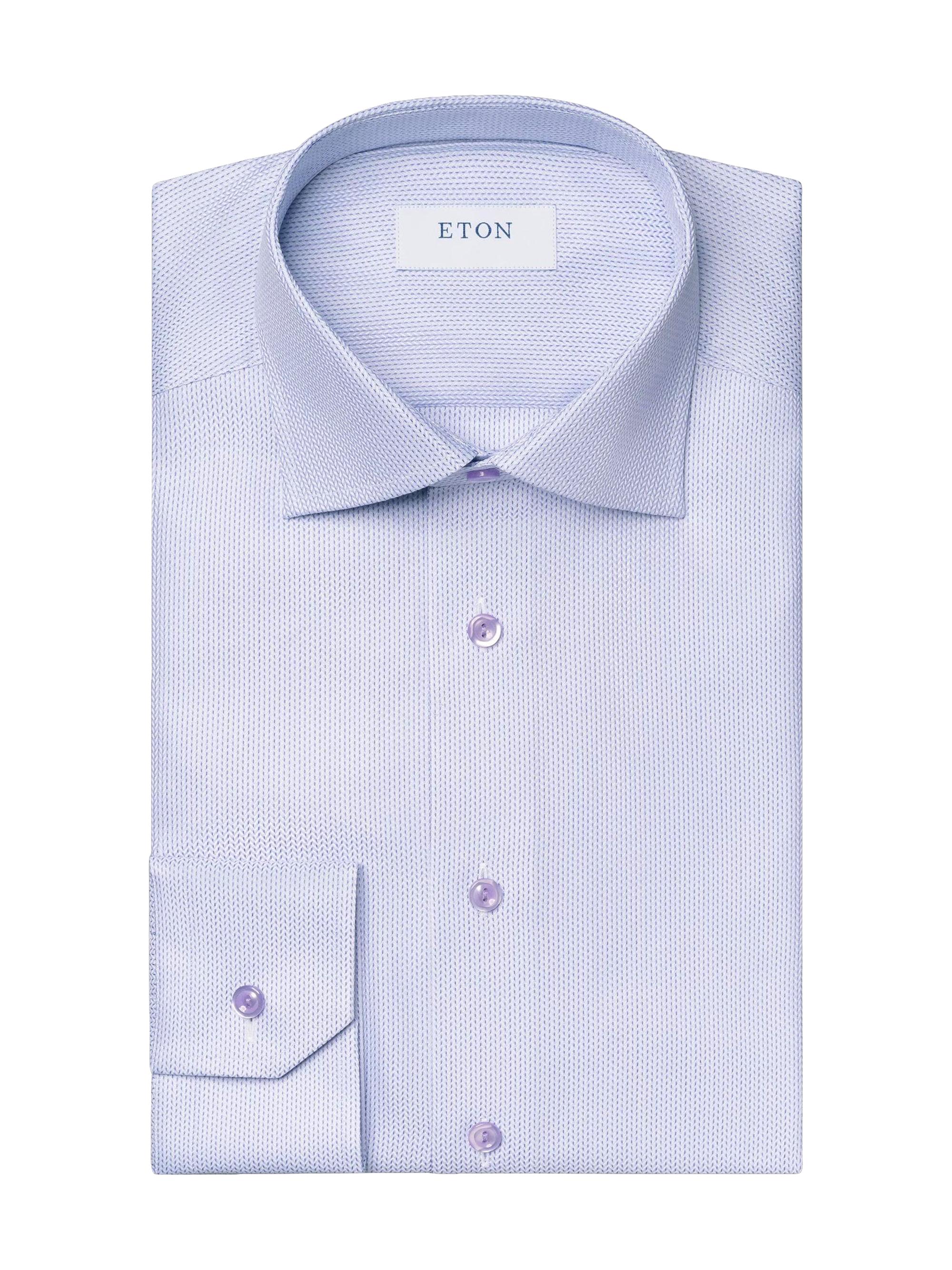 Eton Men's Slim-Fit Cotton Evening Shirt - Purple