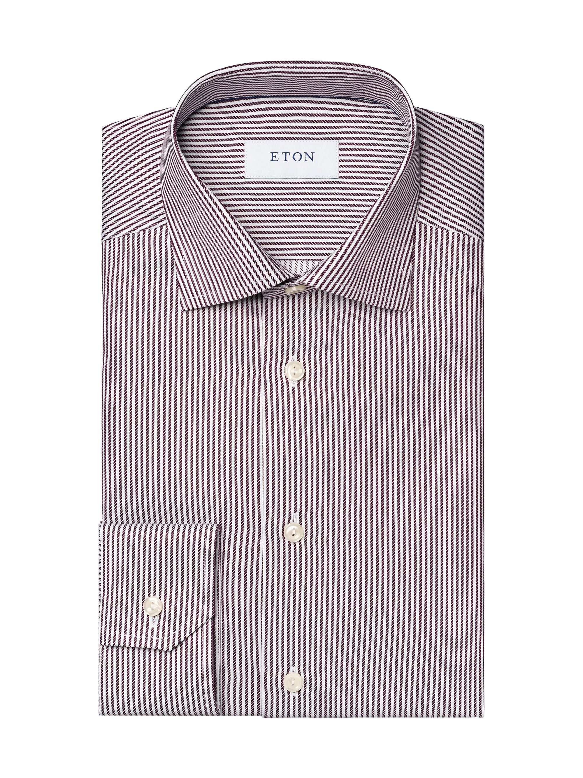 Eton Men's Contemporary-Fit Striped Shirt - Red