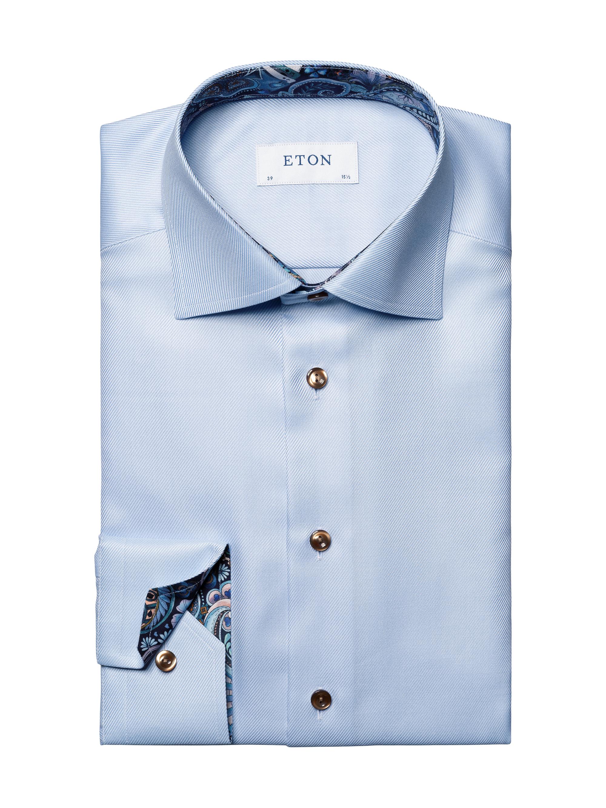 Eton Men's Slim-Fit Paisley Cotton Button-Front Shirt - Blue