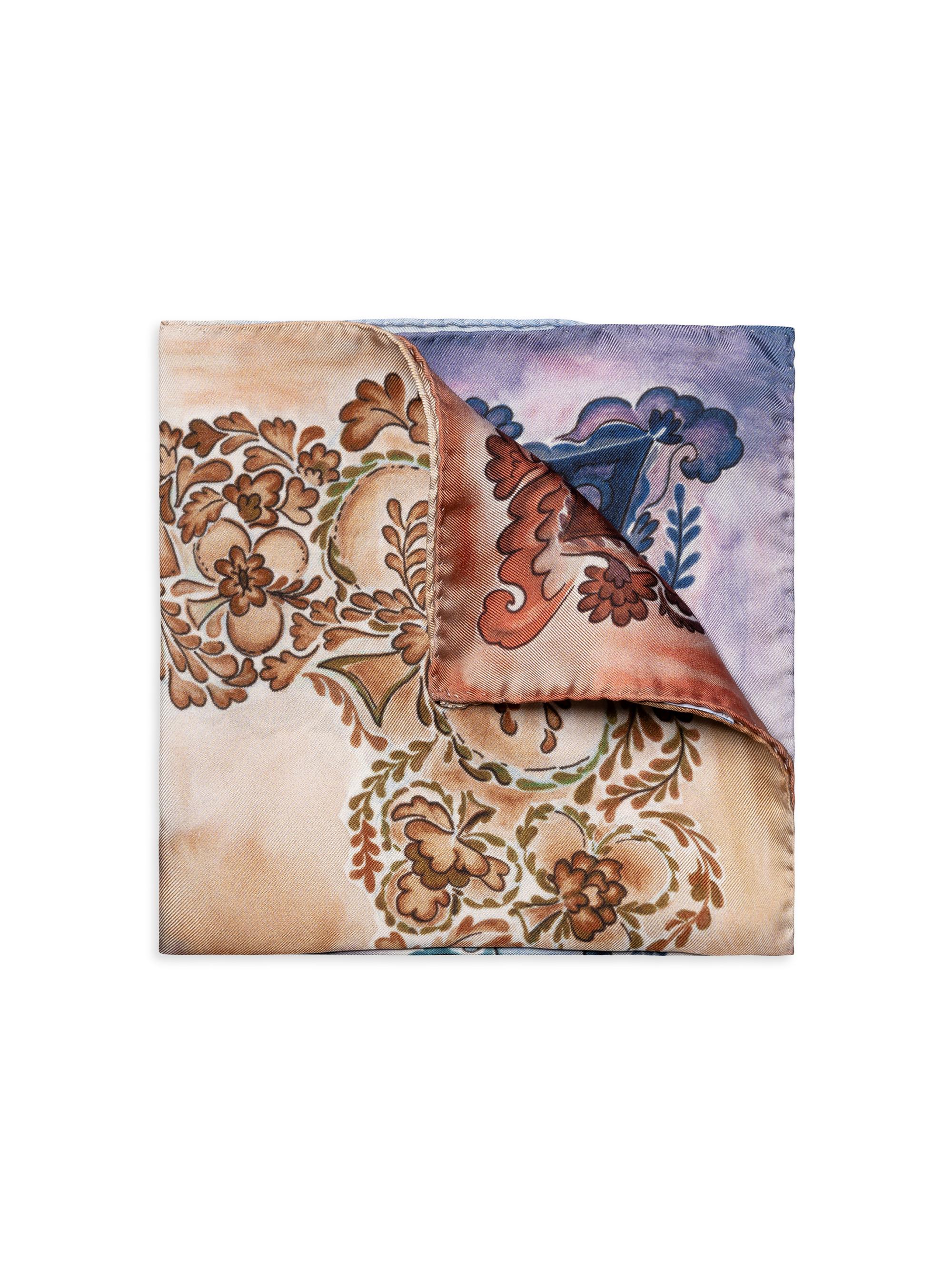 Eton Men's Floral Silk Pocket Square