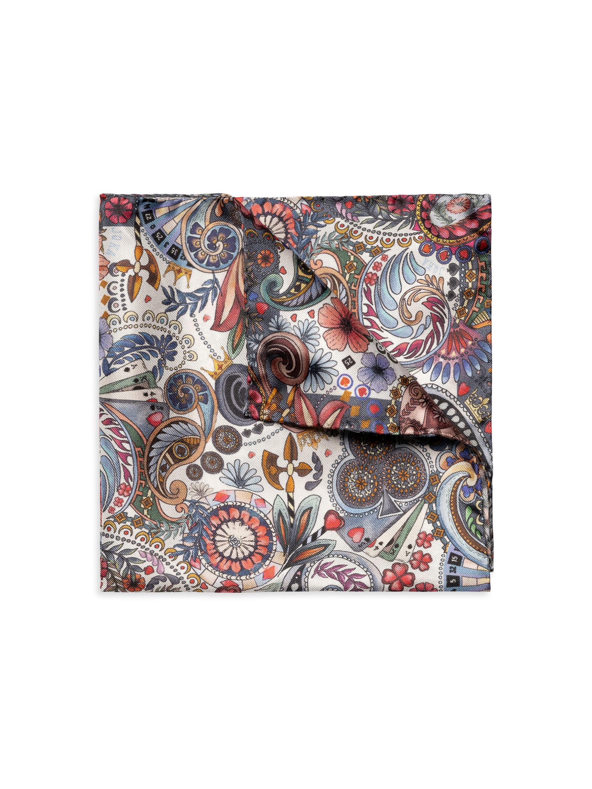 Eton Men's Paisley Twill Pocket Square - Red