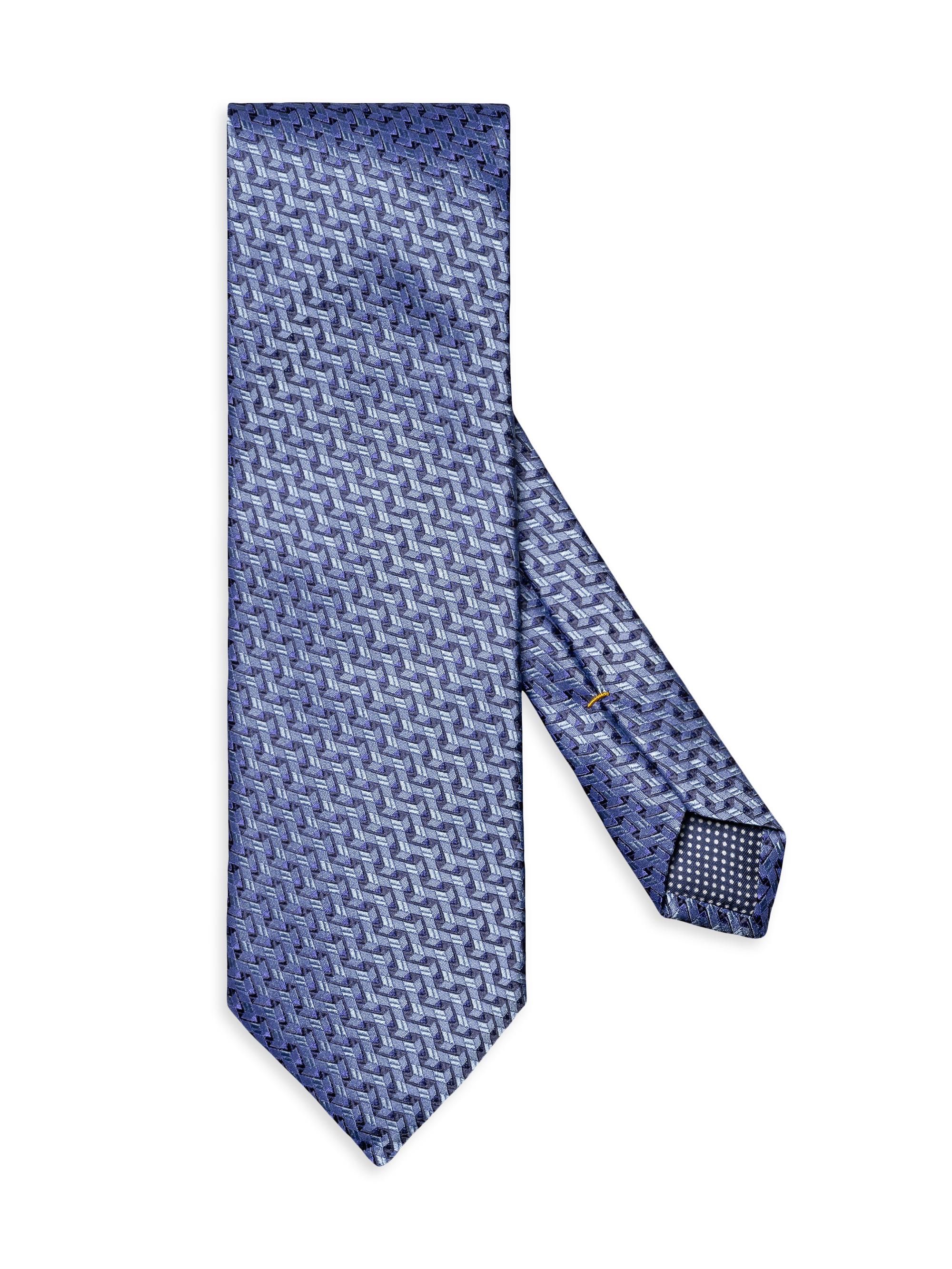 Eton Men's Geometric Silk Tie - Blue