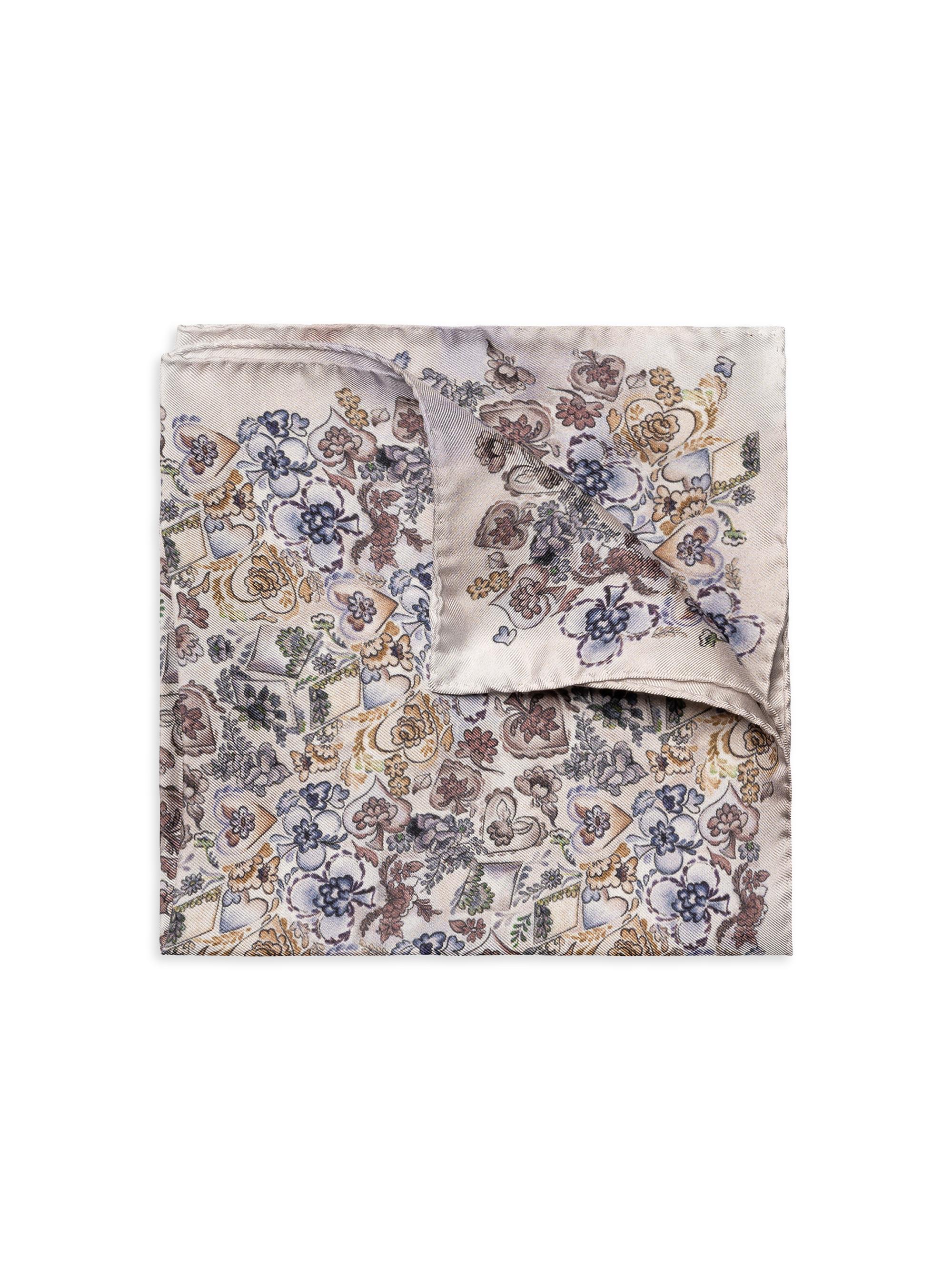 Eton Men's Floral Silk Pocket Square