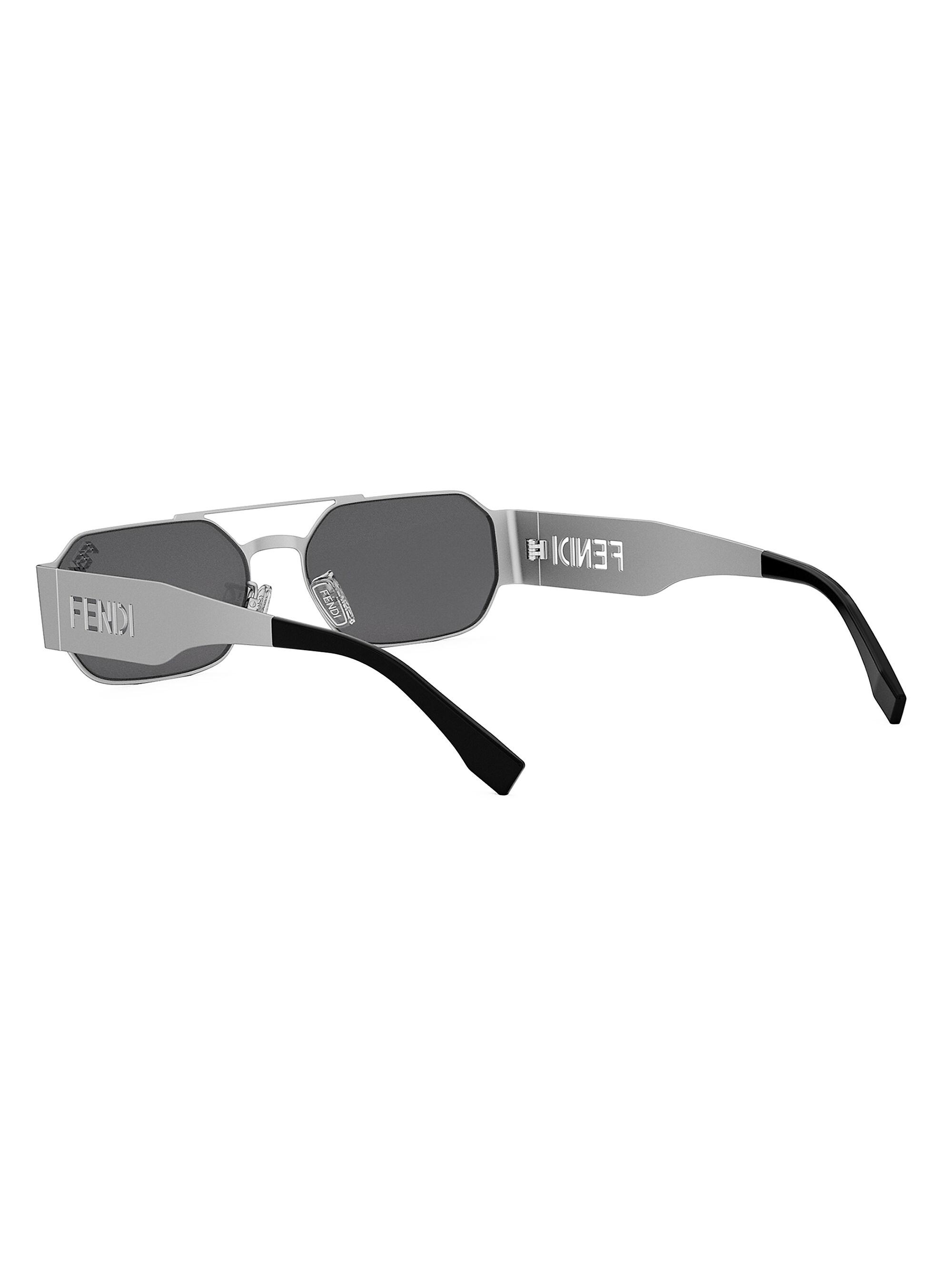 Fendi Cut-Out Matte 55MM Metal Sunglasses | Saks Fifth Avenue