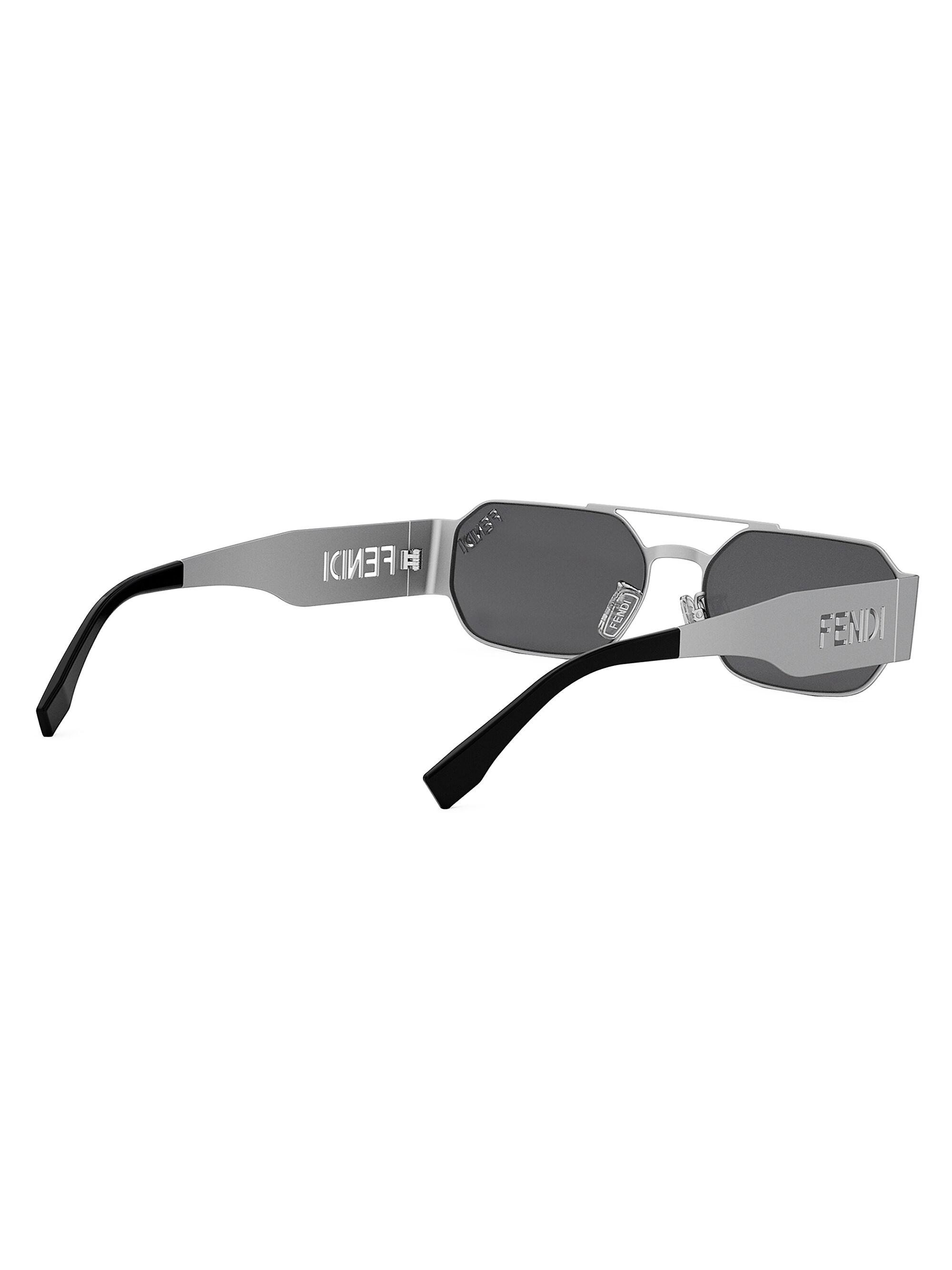 Fendi Cut-Out Matte 55MM Metal Sunglasses | Saks Fifth Avenue