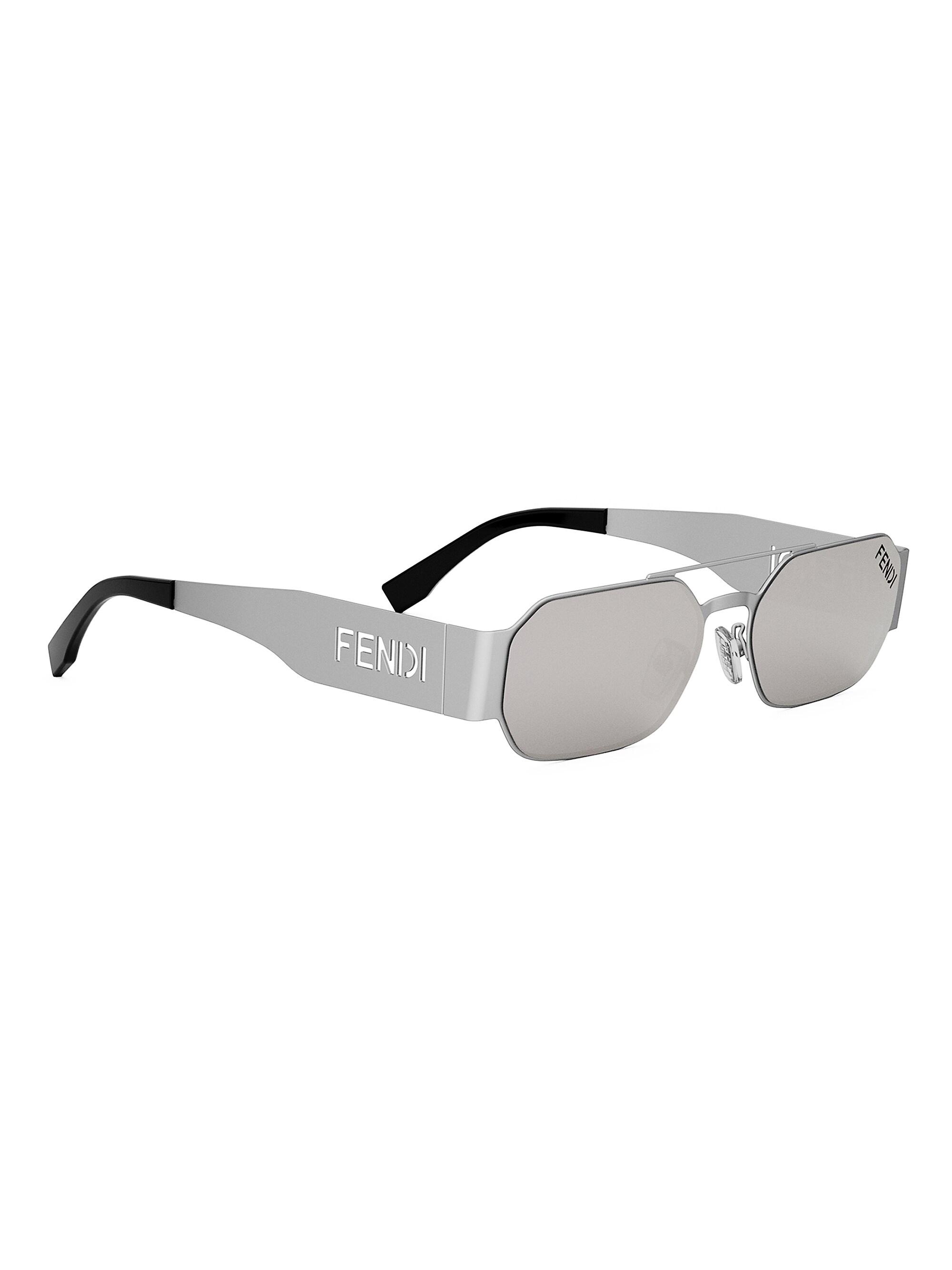 Fendi Cut-Out Matte 55MM Metal Sunglasses | Saks Fifth Avenue