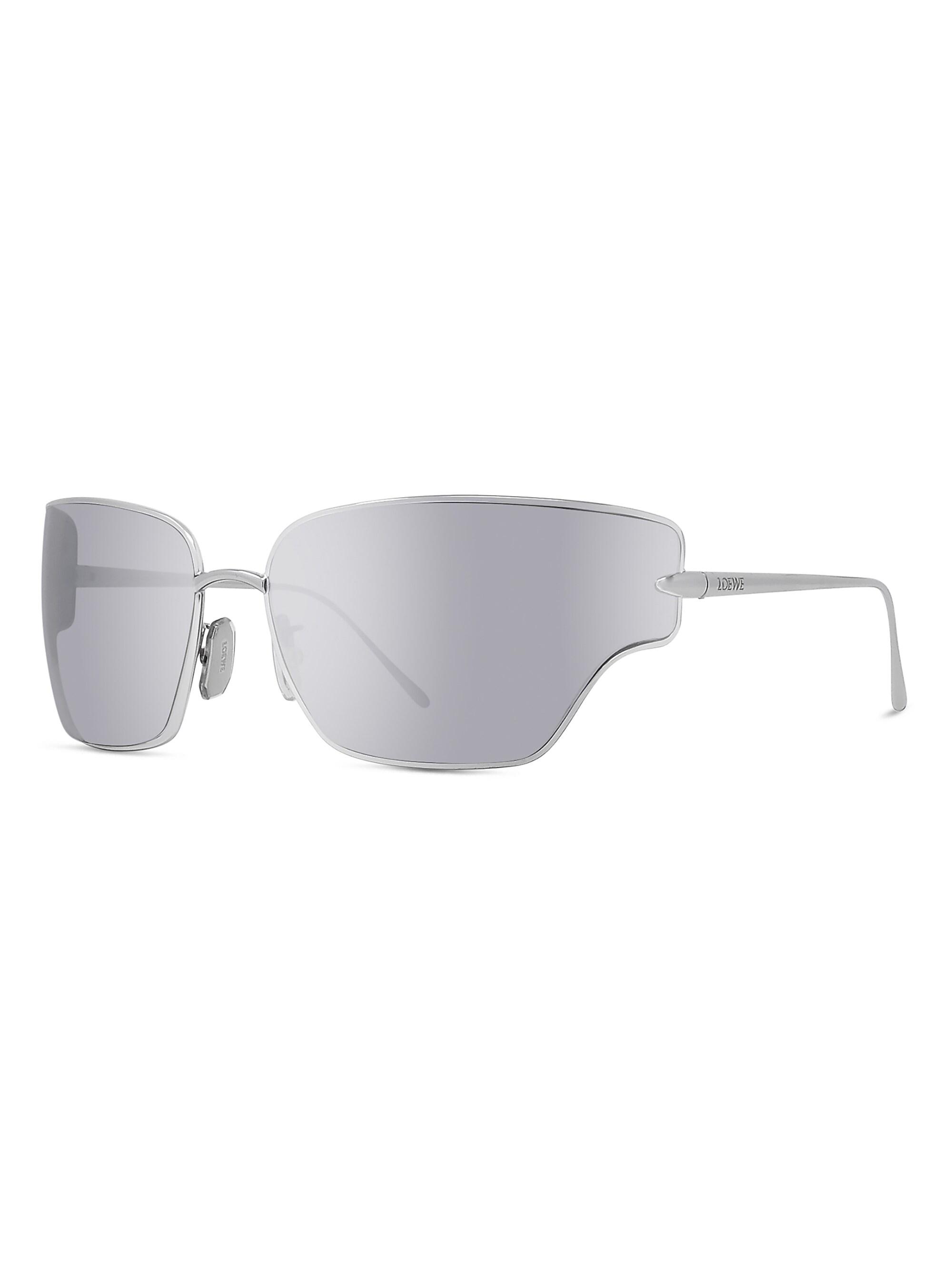 LOEWE Men's Signature 70MM Geometric Sunglasses - Silver Palladium
