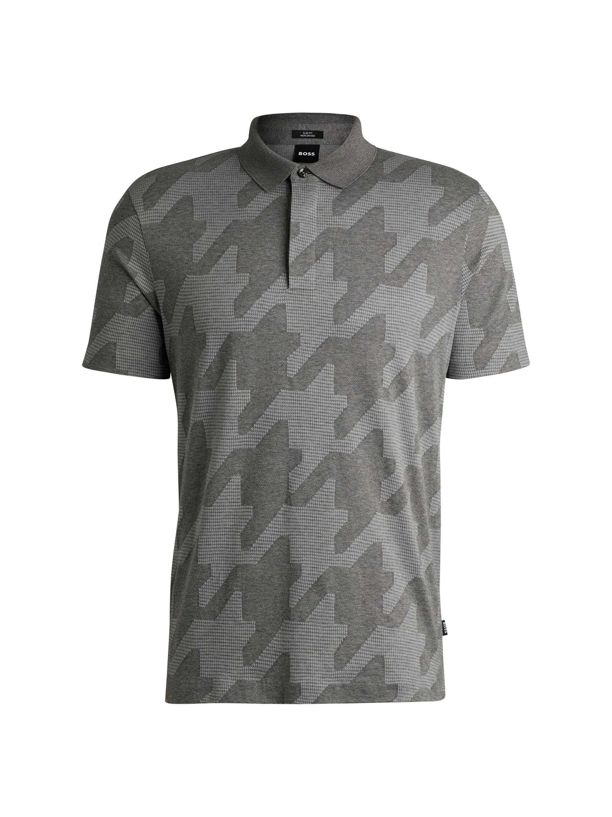 BOSS Men's Mercerized Cotton Slim Fit Polo Shirt - Grey