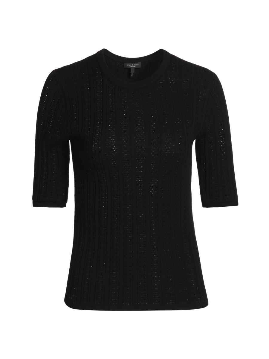 rag bone Tina Wool Short-Sleeve Sweater Saks Fifth Avenue