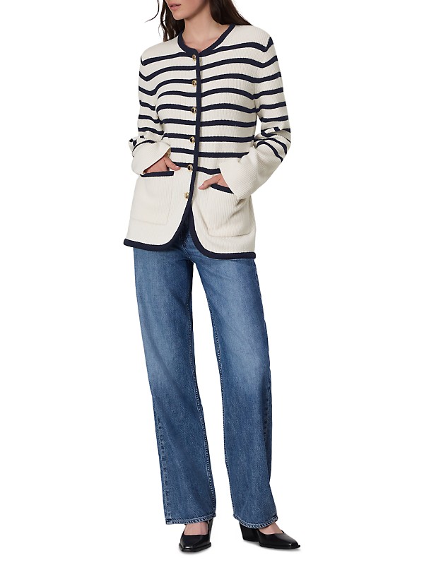 Shop rag & bone Nancy Striped Longline Cardigan | Saks Fifth Shop rag & bone Nancy Striped Longline Cardigan | Saks Fifth