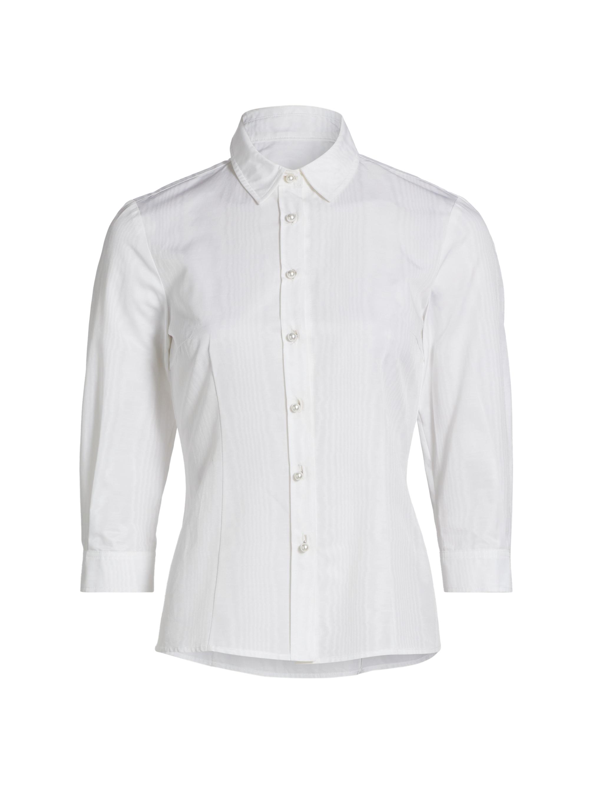 Carolina Herrera Women's Icon Tailored Pearl-Button Blouse -