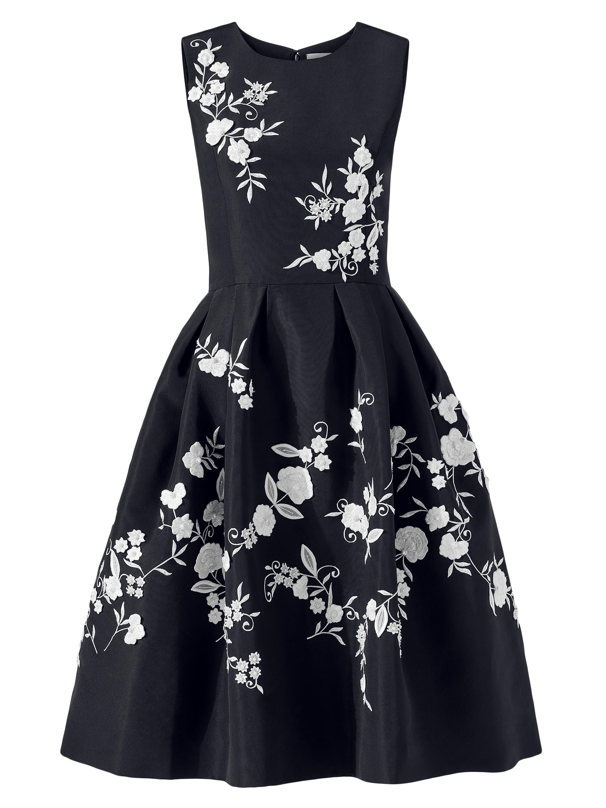 Carolina Herrera Silk Embroidered Fit & Flare Midi-Dress | Saks