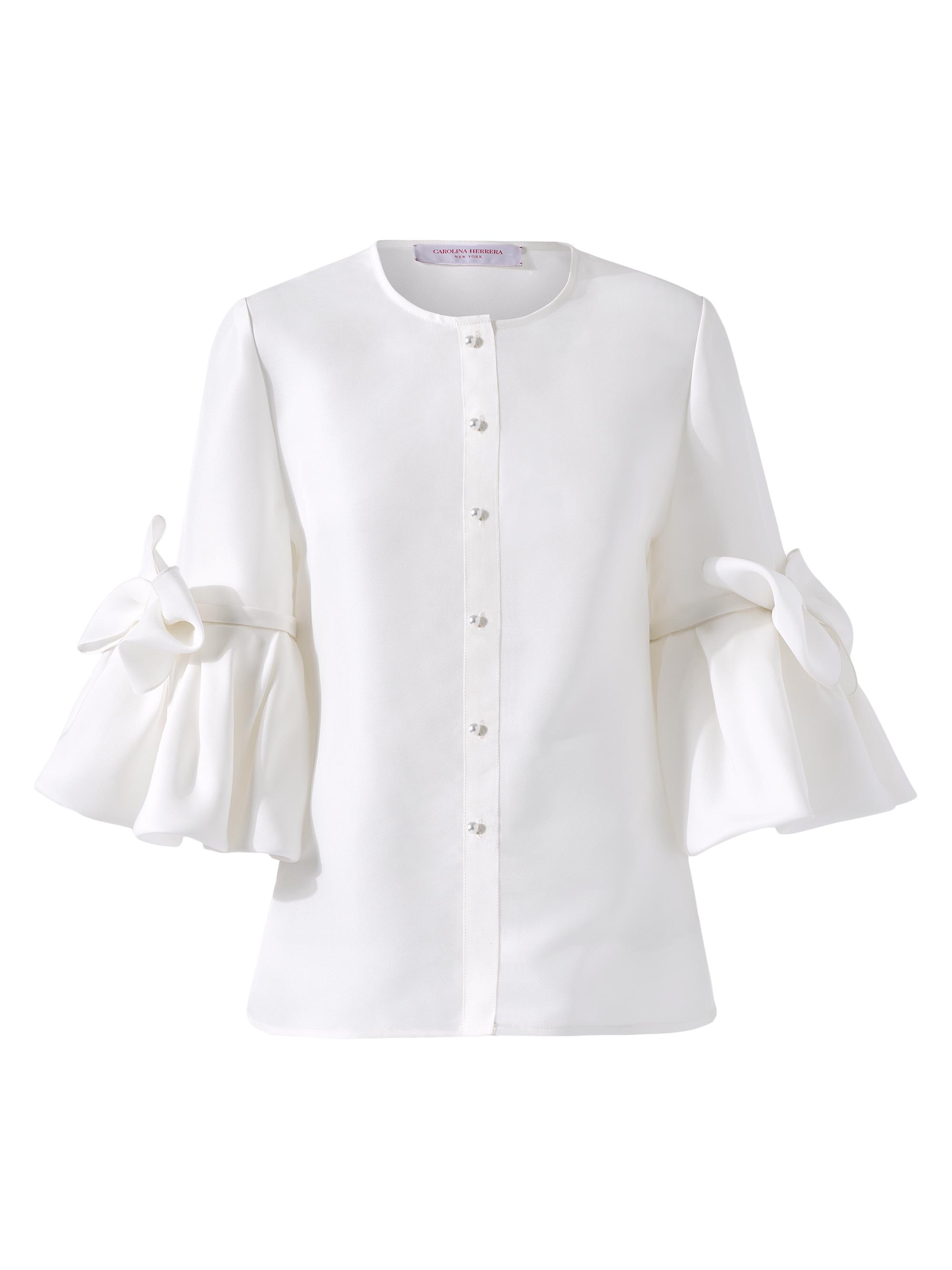 Carolina Herrera Women's Silk Bow Bell-Sleeve Blouse -