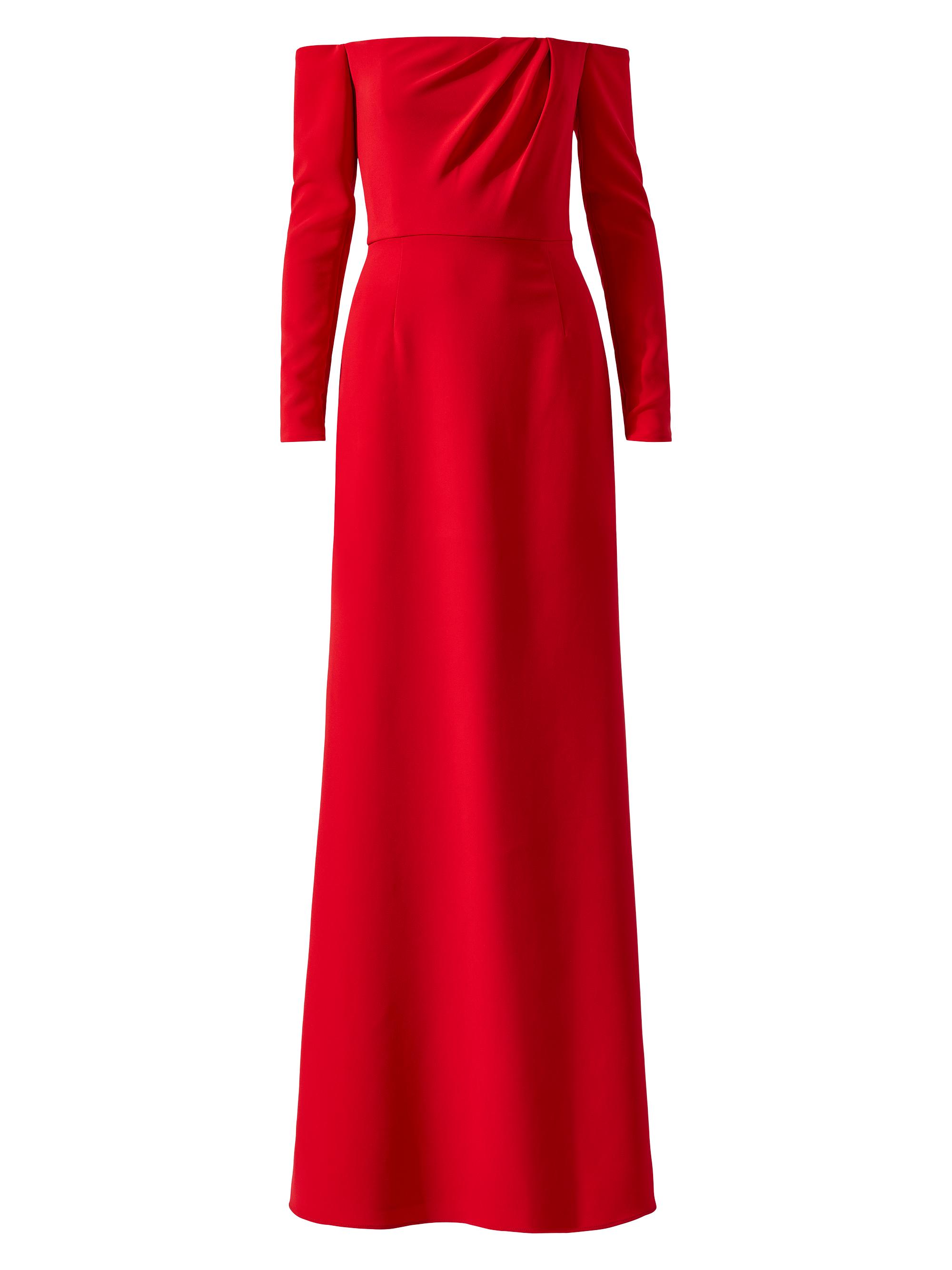 Carolina Herrera Women's Draped Off-The-Shoulder Trumpet Gown - Herrera Red