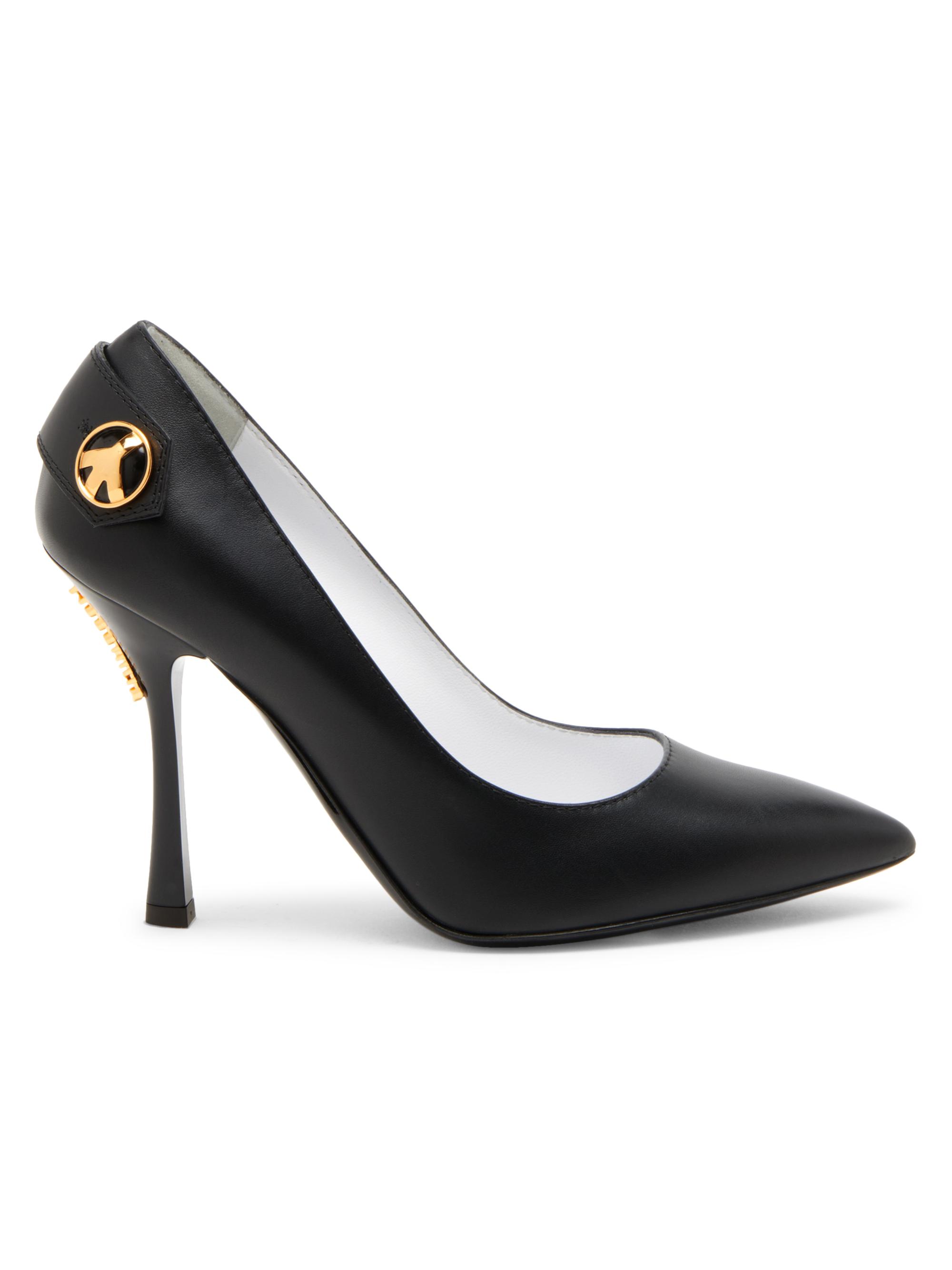 Moschino Women's Peace Button 0MM Leather Pumps - Black
