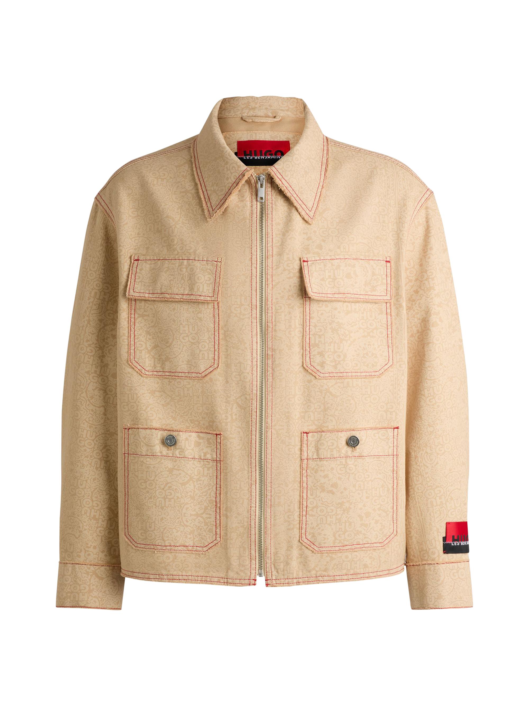 HUGO Men's Hugo X Les Benjamins Relaxed-Fit Jacket - Brown