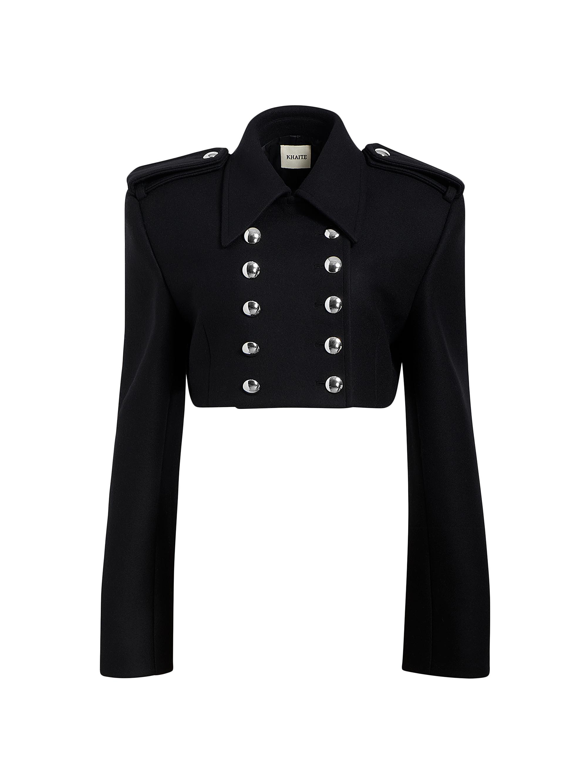 Khaite Women's Leara Wool-Blend Crop Jacket - Black