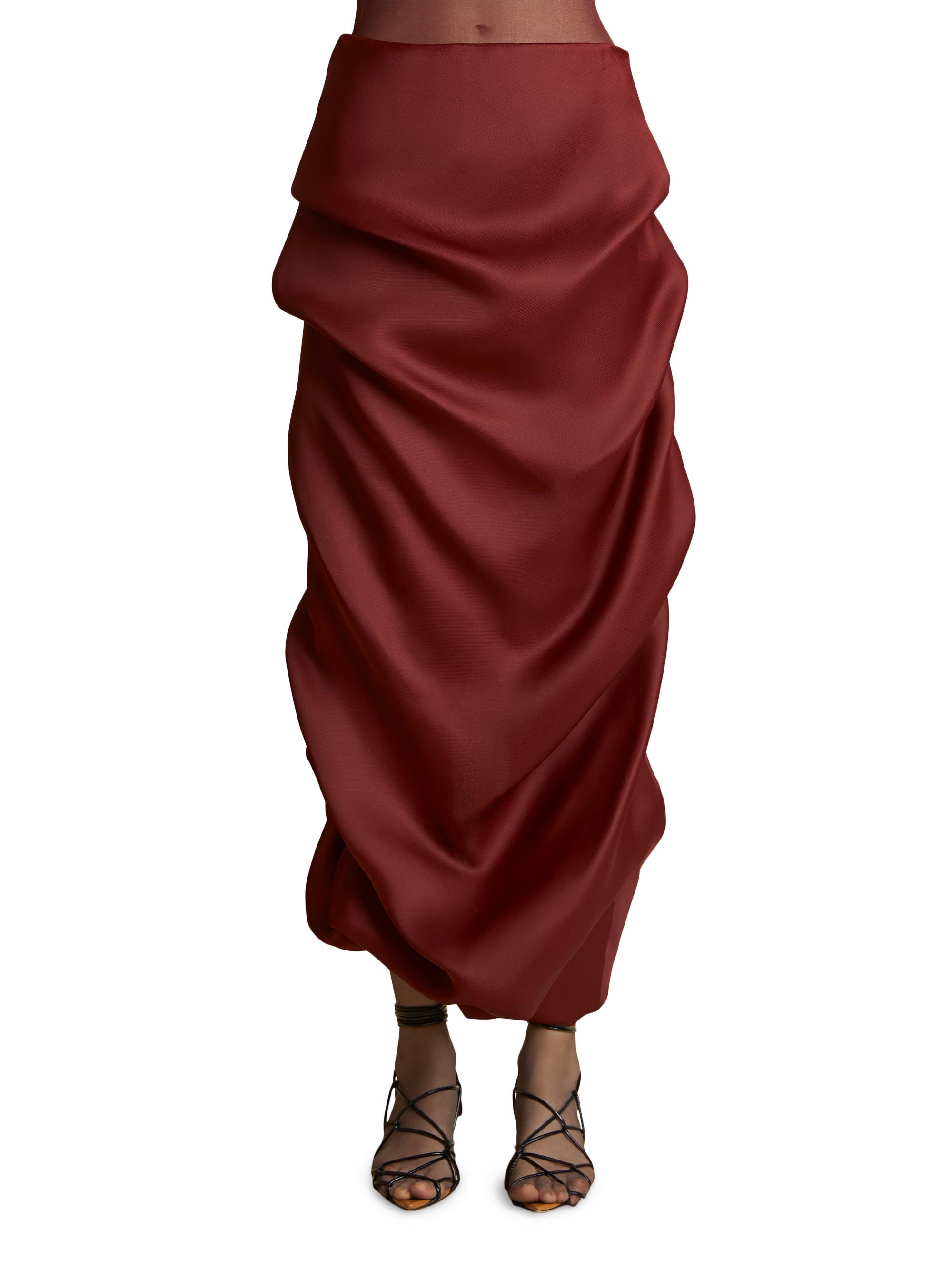 Shop Khaite Olula Silk Ruched Maxi Skirt | Saks Fifth Avenue