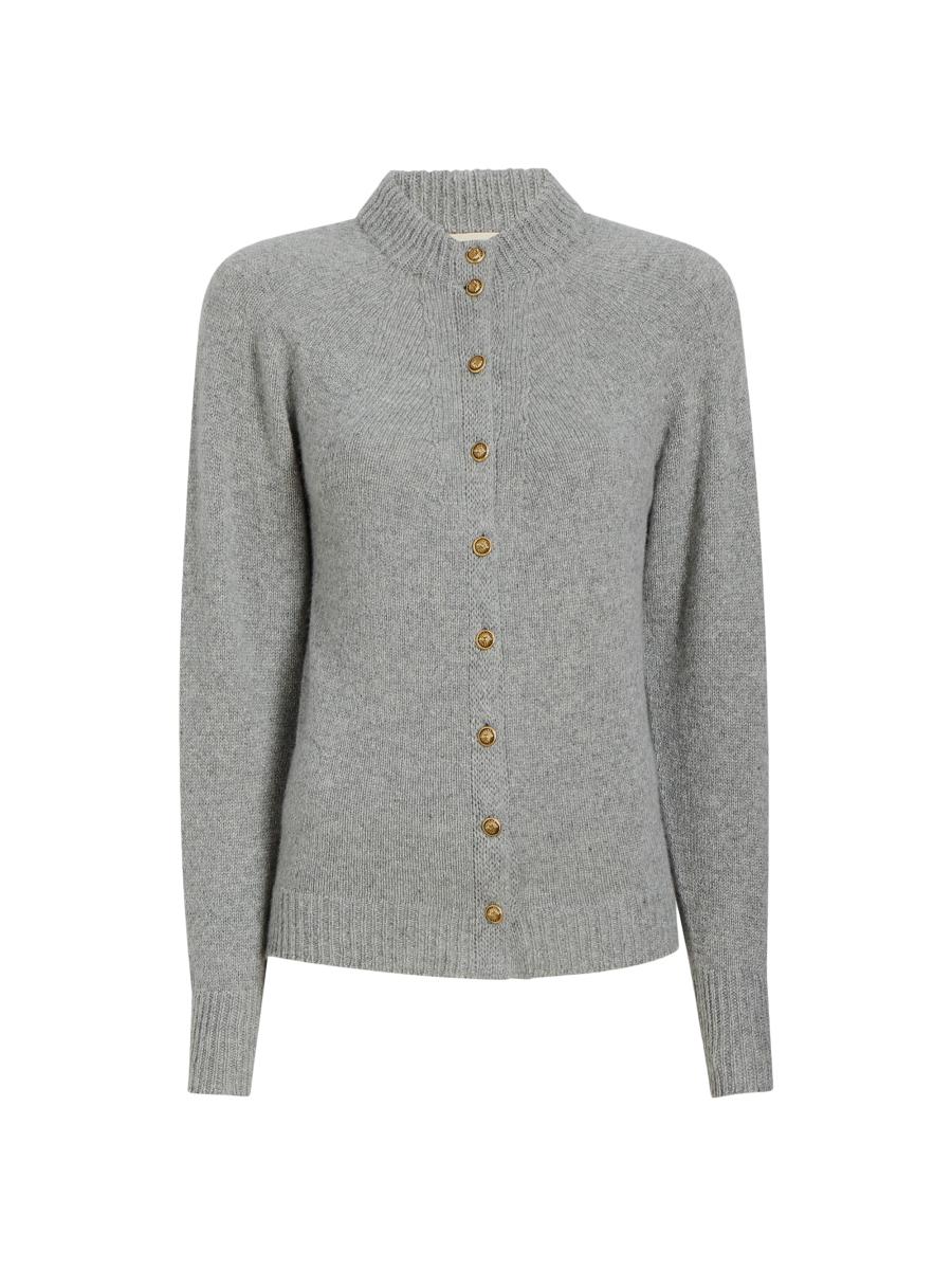 【送料&関税込】Khaite Cream Cashmere Blend Balser Cardigan KHAITE Balser cable-knit cashmere and mohair-blend cardigan