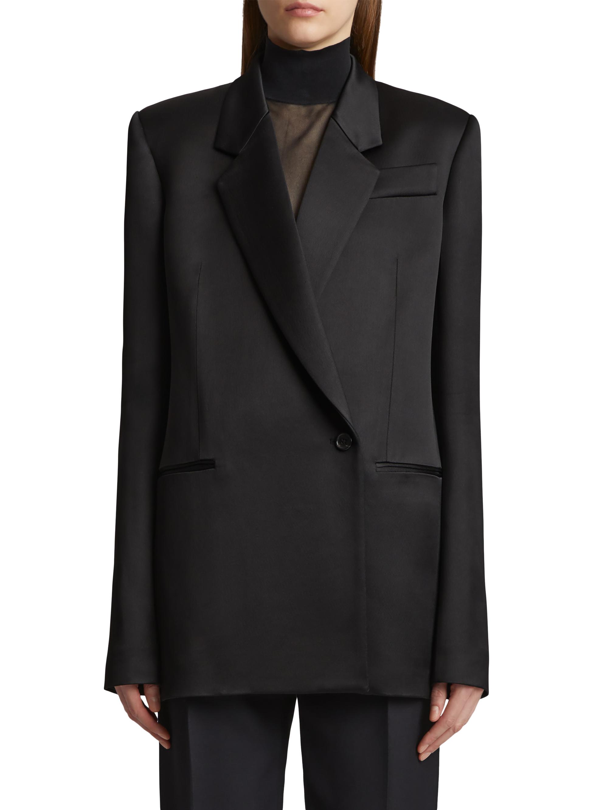 Khaite Willow Double-Breasted Satin Jacket | Saks Fifth Avenue