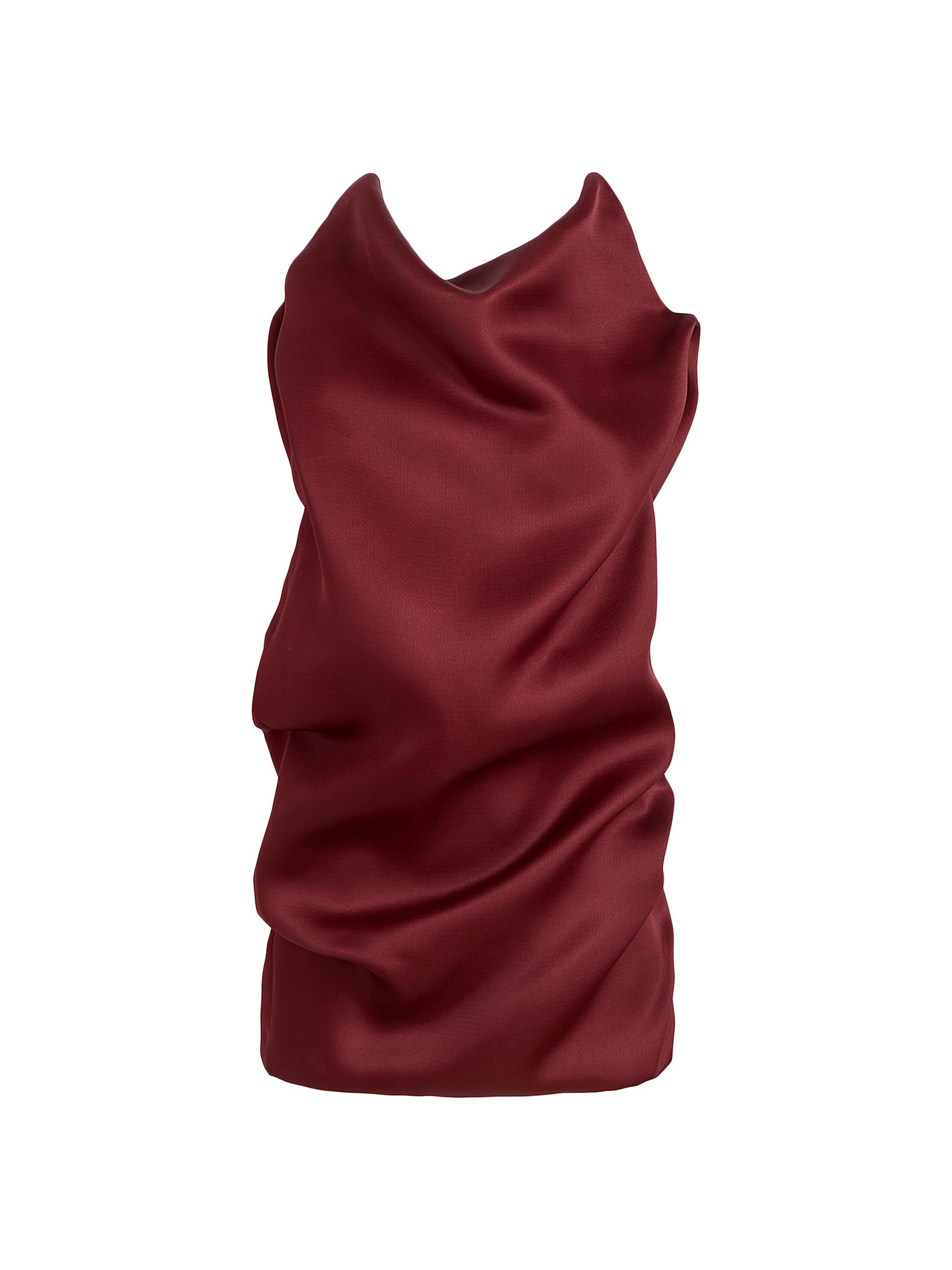 Khaite Women's Luola Ruched Silk Sleeveless Top - Oxblood