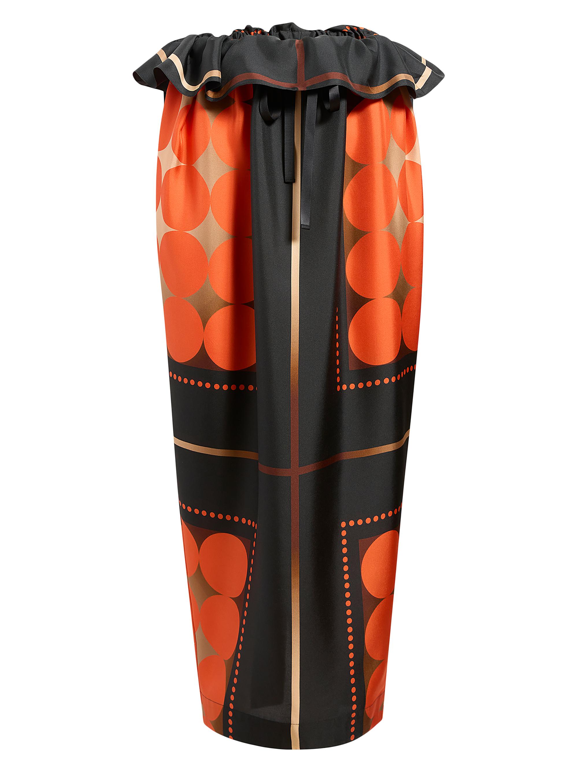 Khaite Women's Lilila Circle-Print Silk Maxi Skirt - Orange Multi