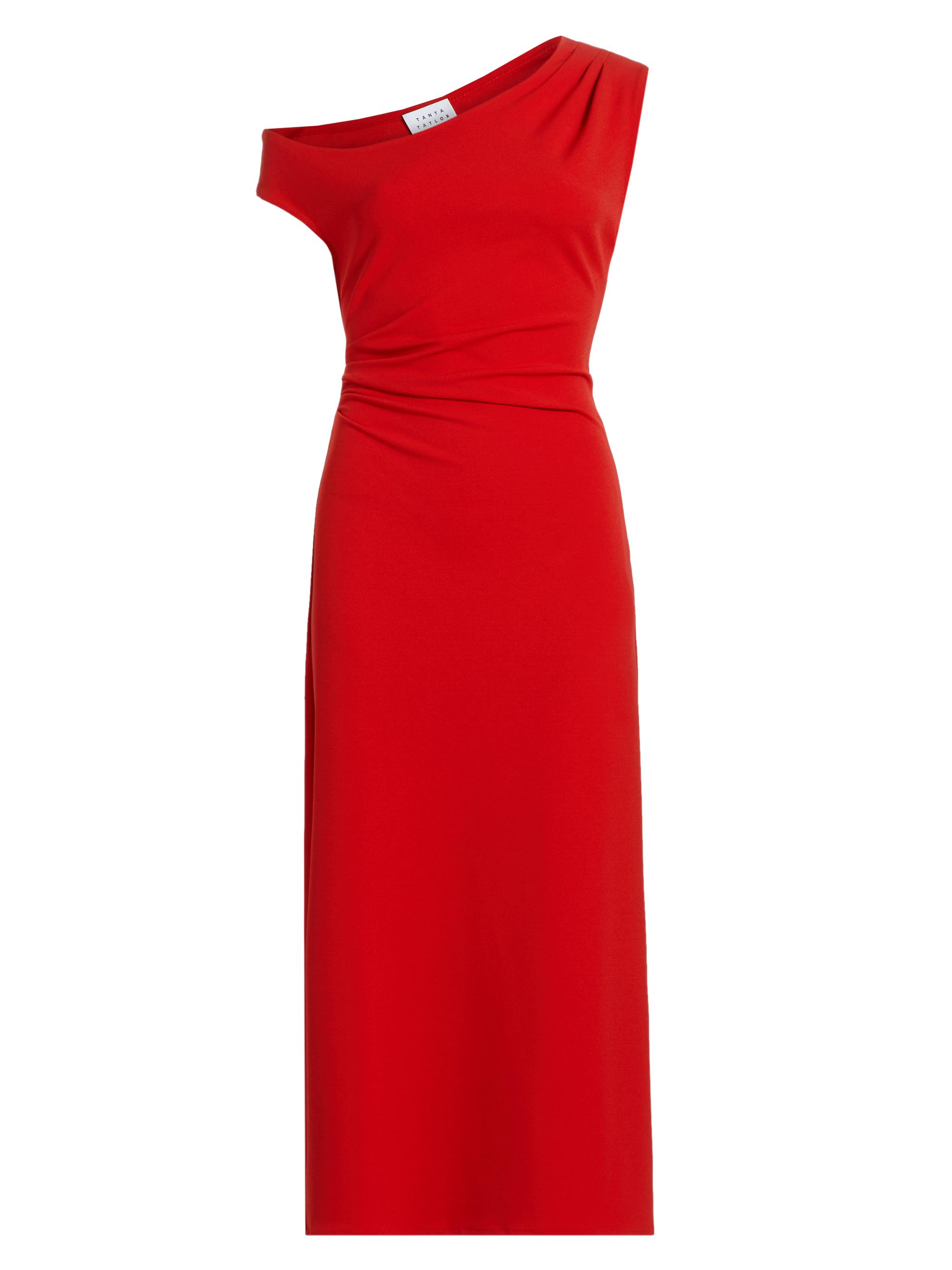 Tanya Taylor Women's Gio One-Shoulder Midi-Dress - Red