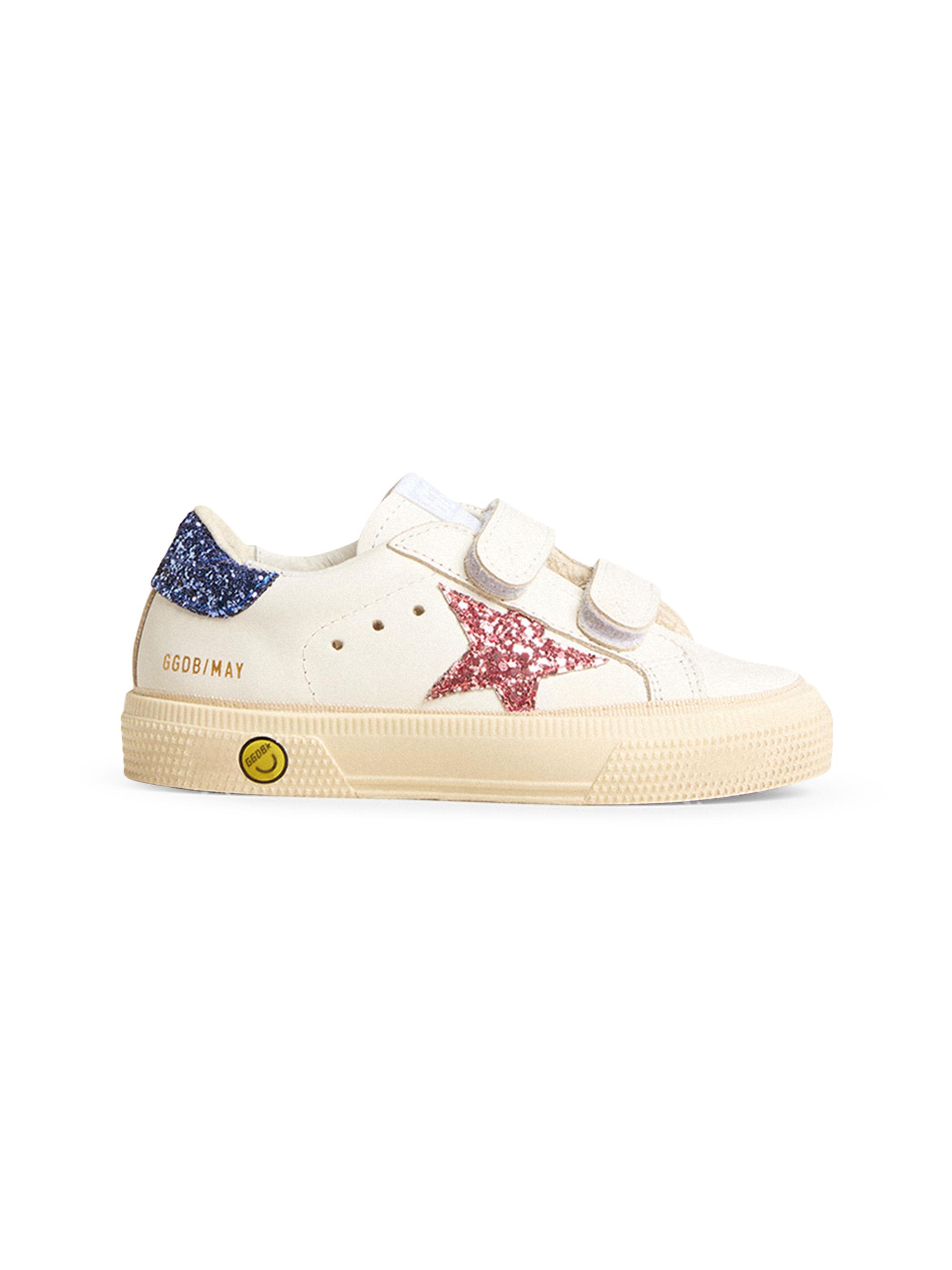 Golden Goose Baby Girl's, Little Girl's & Girl's May School Glitter Platform Sneakers - White Pink Blue 5.5 (Child)