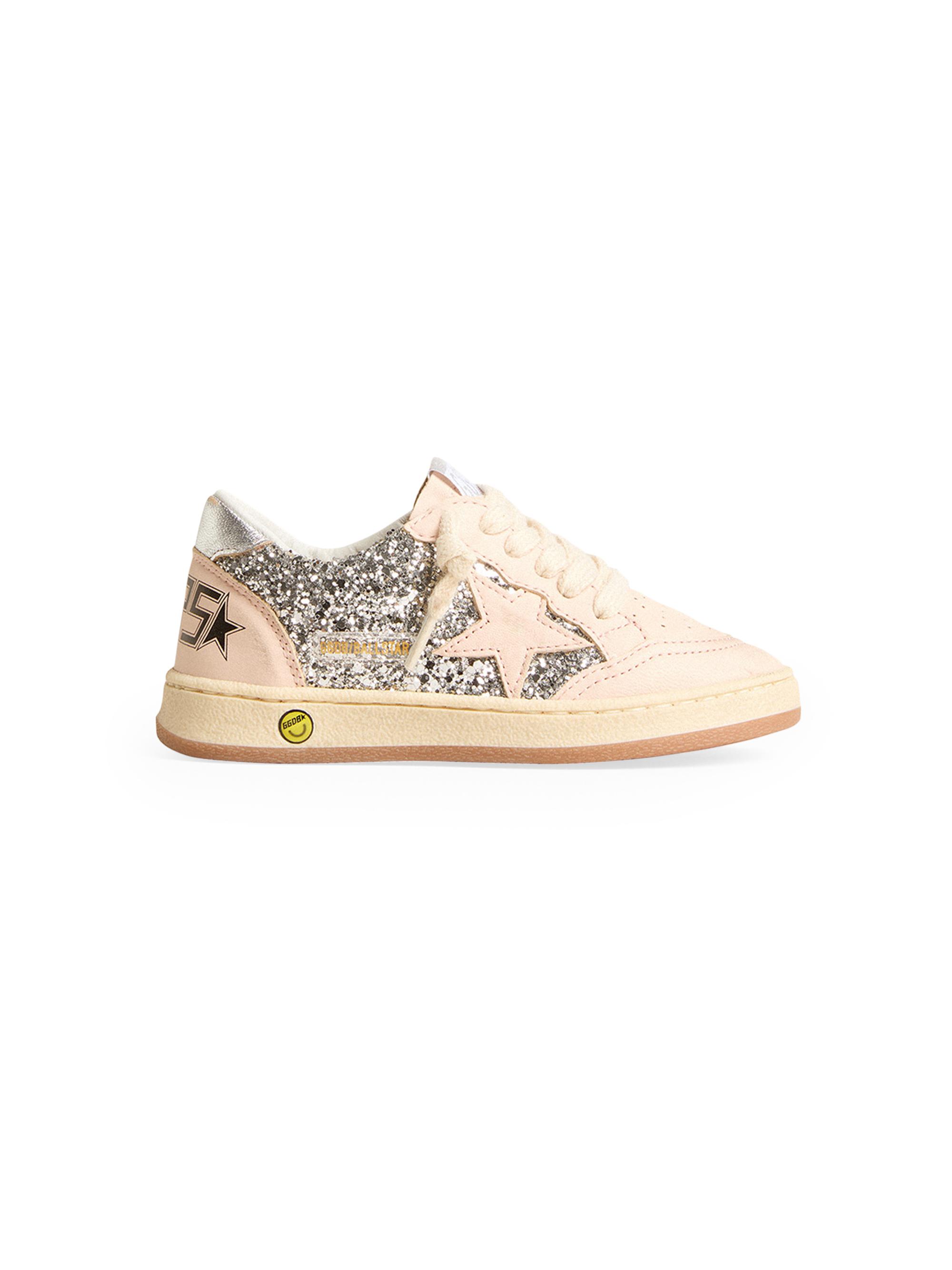 Golden Goose Baby Girl's, Little Girl's & Girl's Ballstar Glitter Leather Sneakers - Silver Light Pink 1.5 (Child)