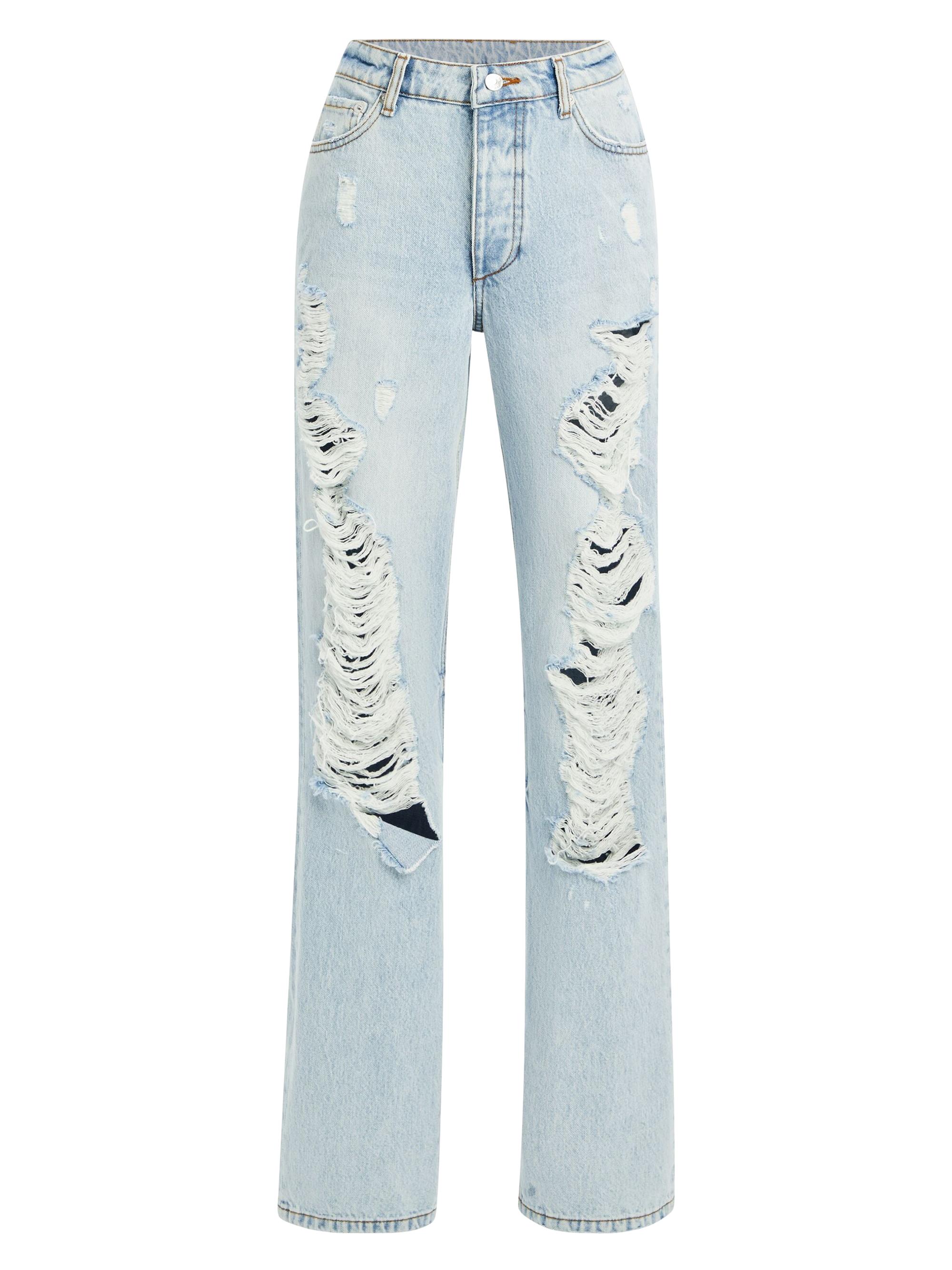 Ser.o.ya Women's Sunny Mid Rise Distressed Boyfriend Jeans - Cove