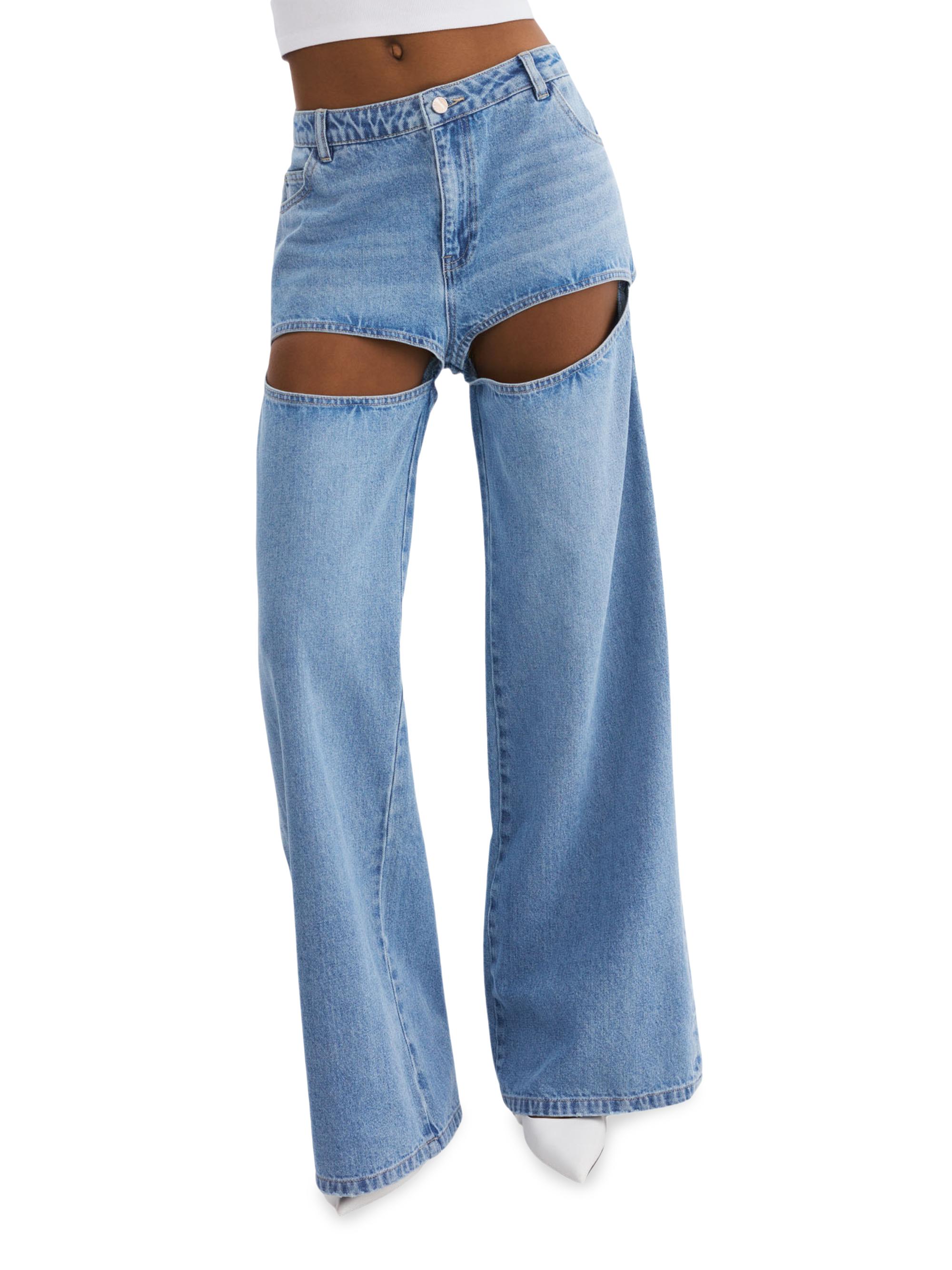 Lamarque Women's Jaylene Slash Mid-Rise Jeans - Light Blue Wash