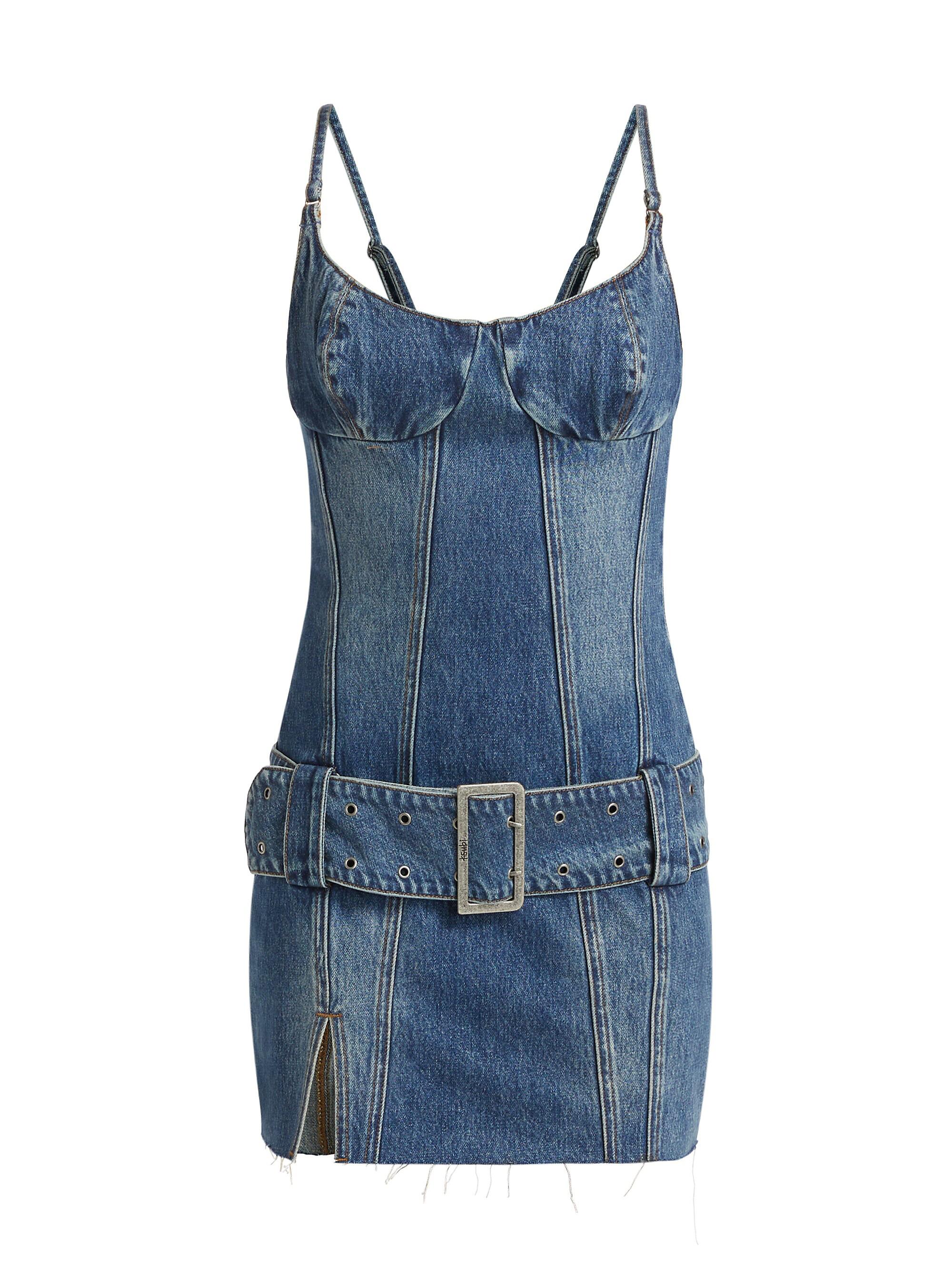 Ksubi Women's Dauphine Belted Aged Denim Minidress - Denim