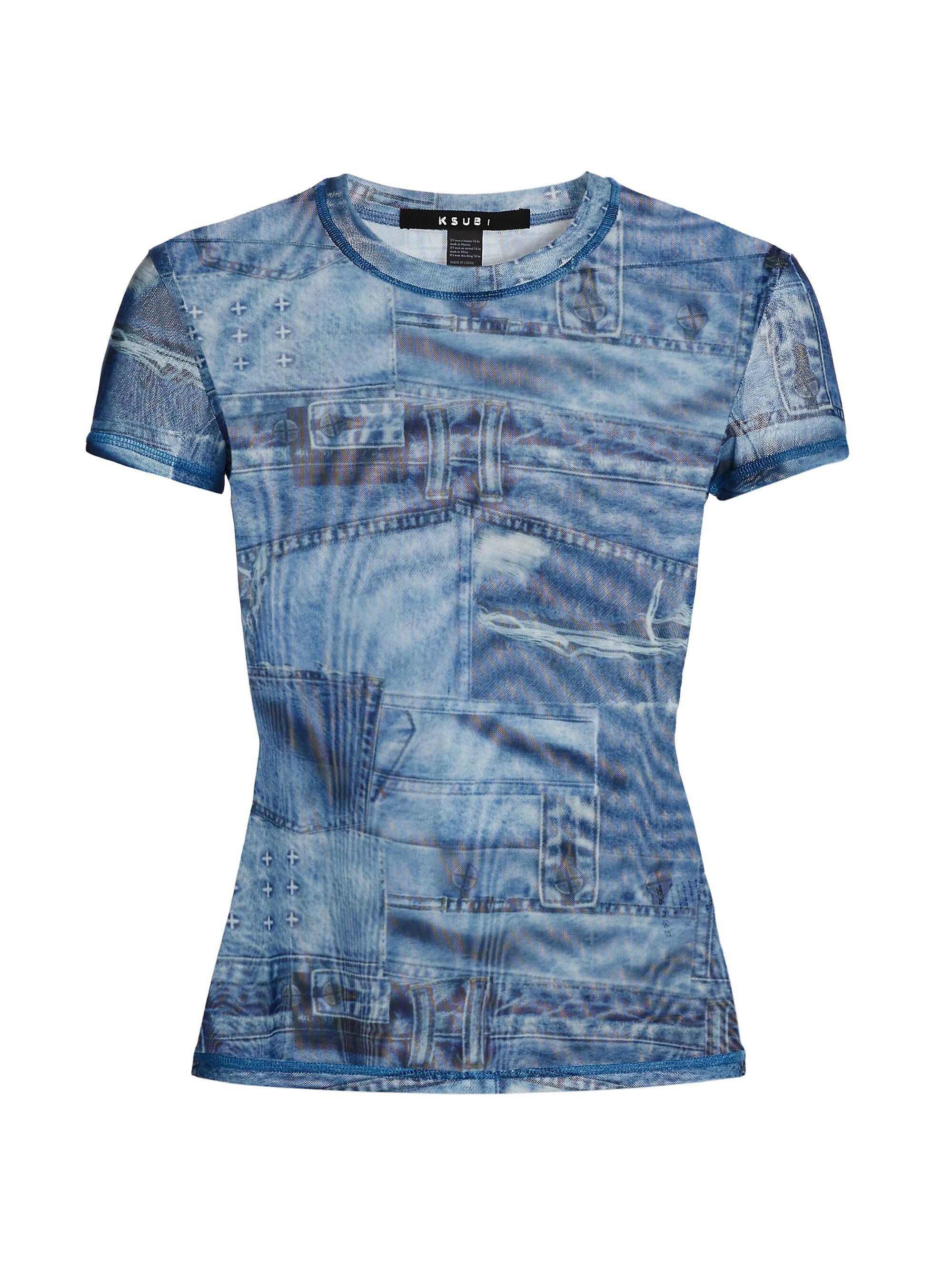 Ksubi Women's Studio Mesh T-Shirt - Denim