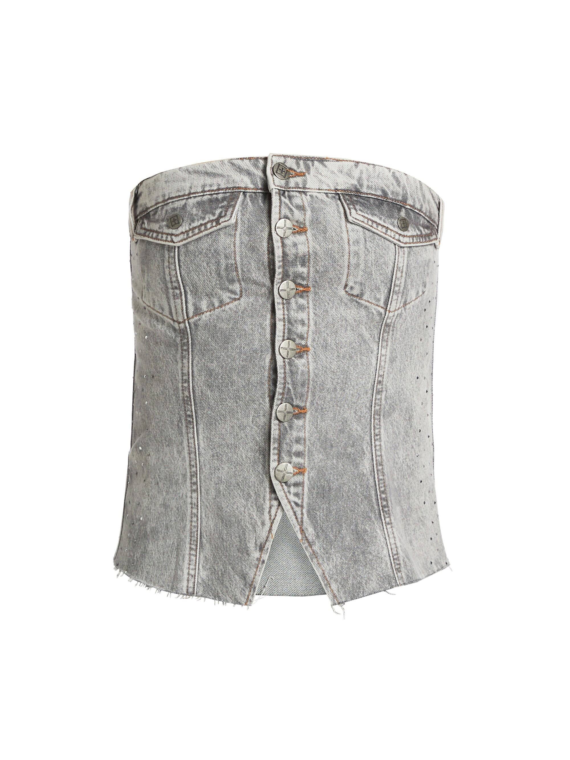Ksubi Women's Retro Dime Krystal Bustier Top - Grey