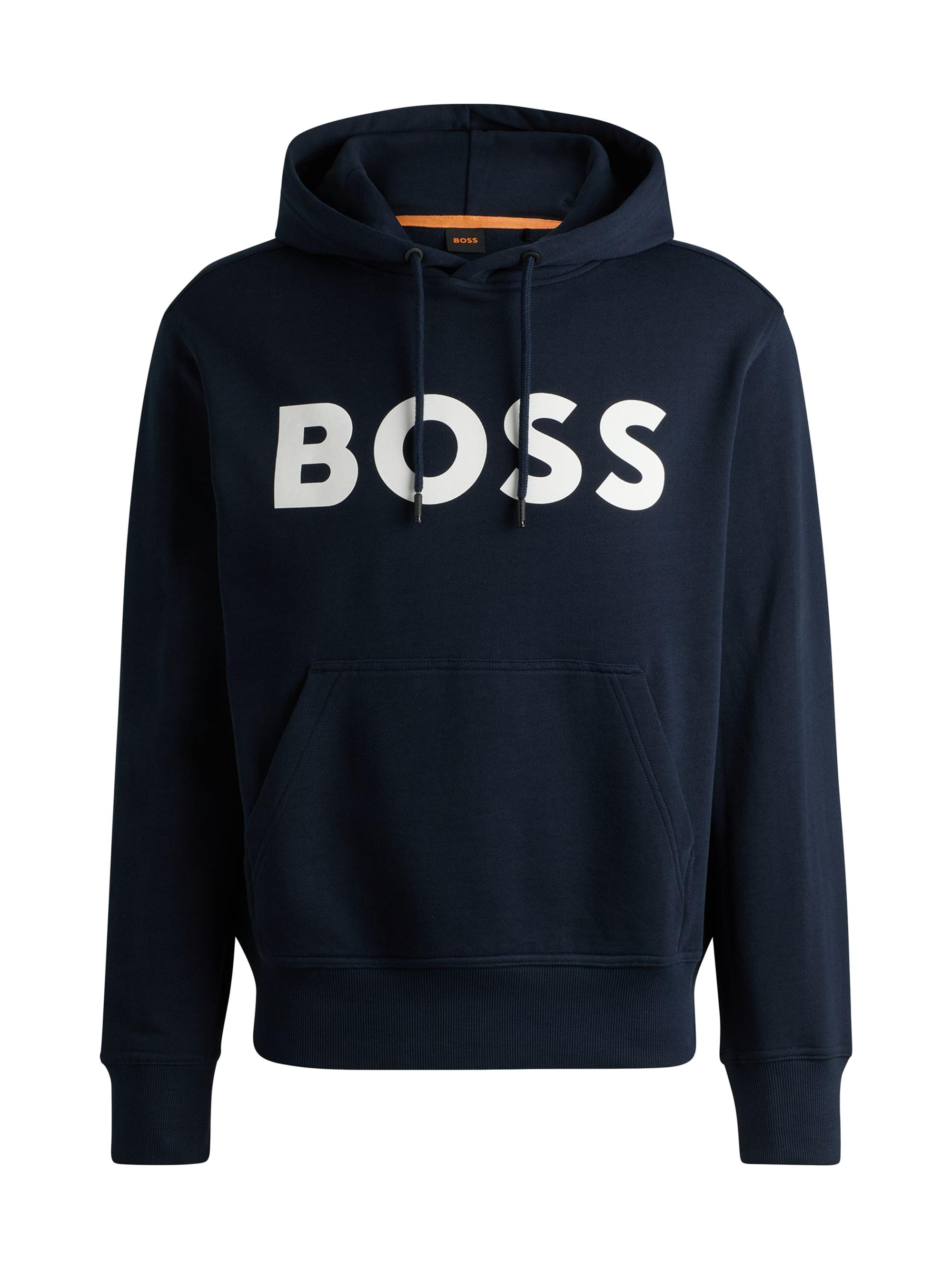 BOSS Men's Cotton-Terry Relaxed-Fit Hoodie - Orange