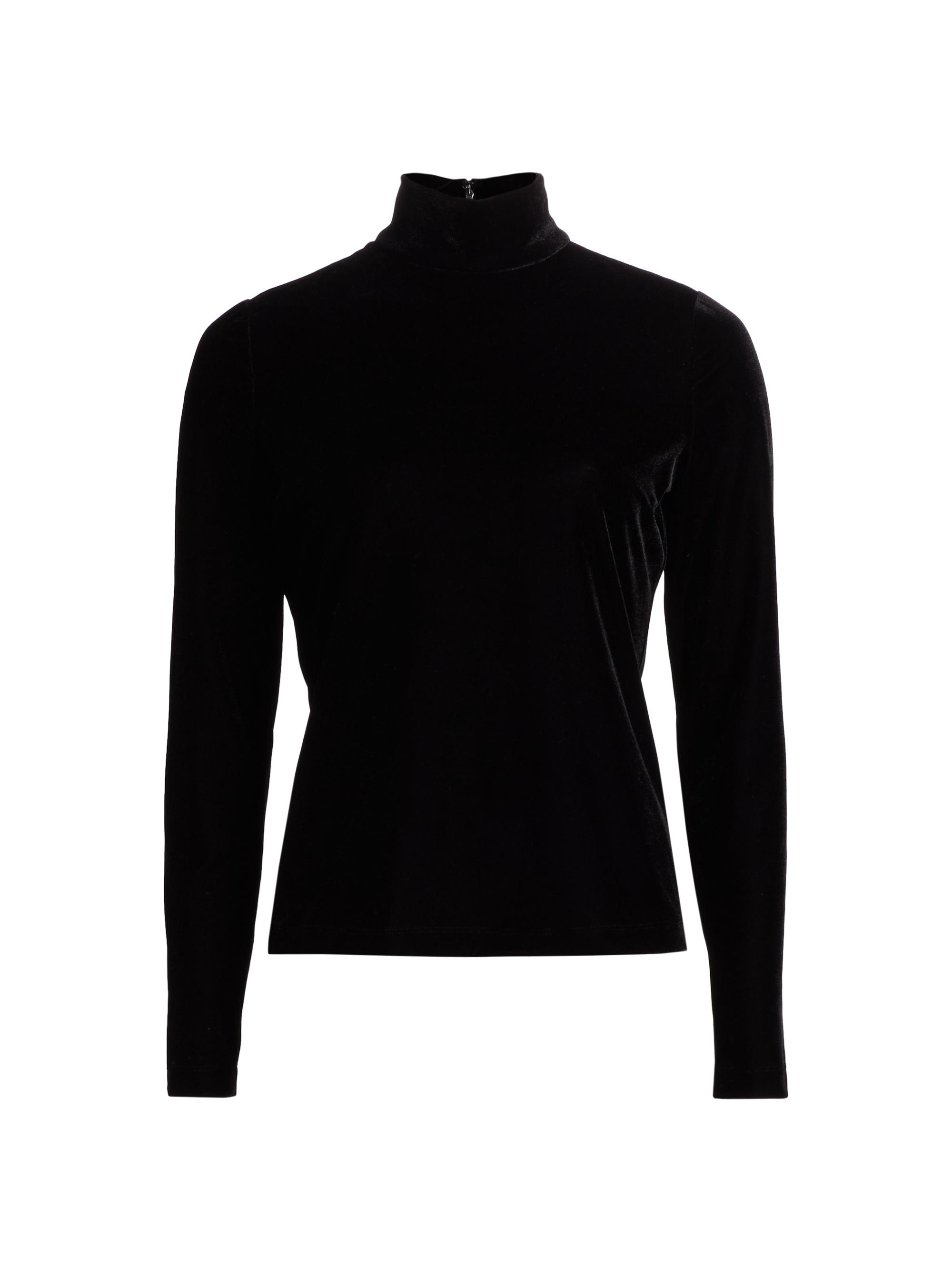 Et Ochs Women's Kourtney Velvet Turtleneck Top - Black