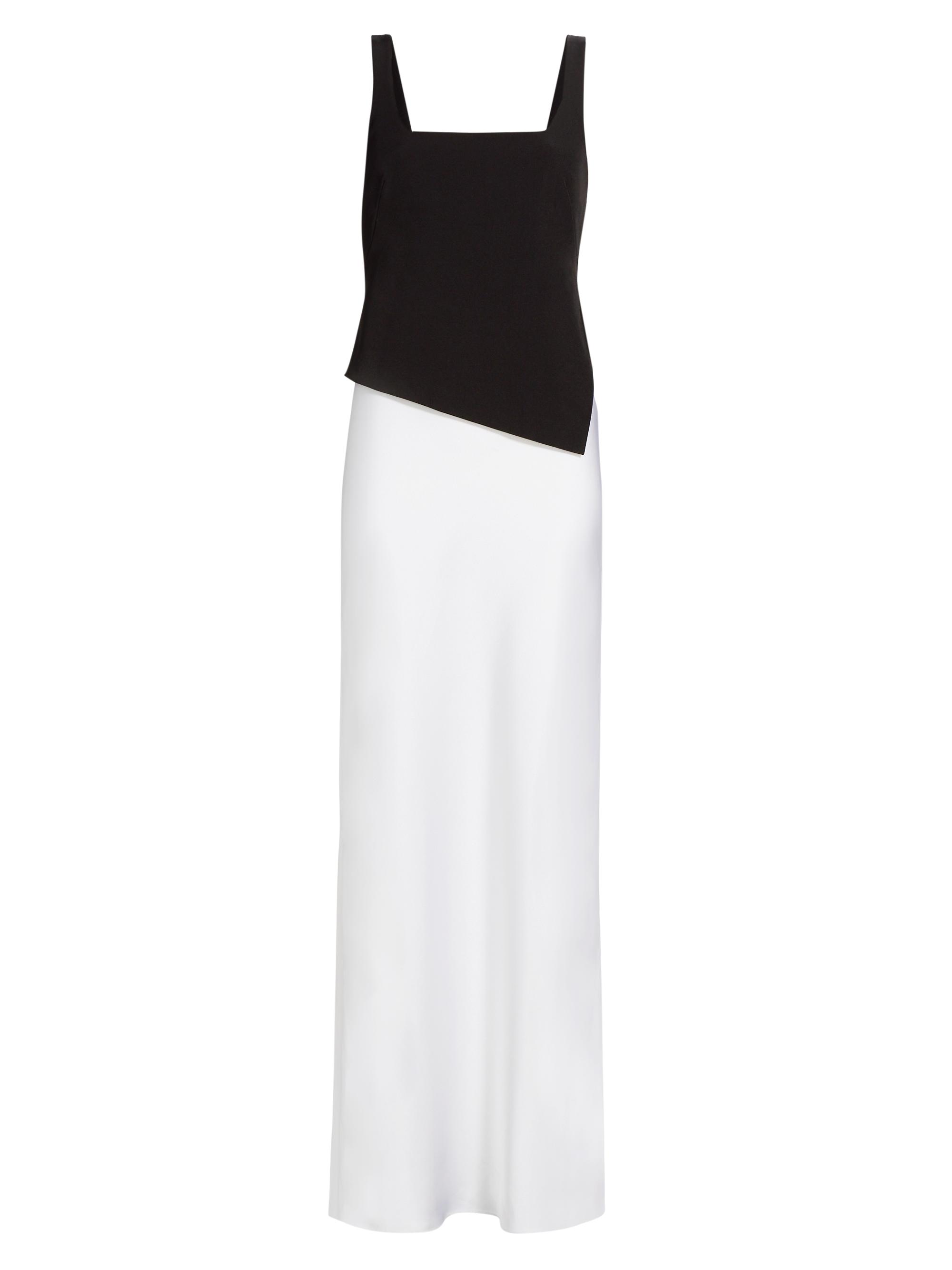 Et Ochs Women's Kamila Two-Tone Asymmetric Gown - White Black