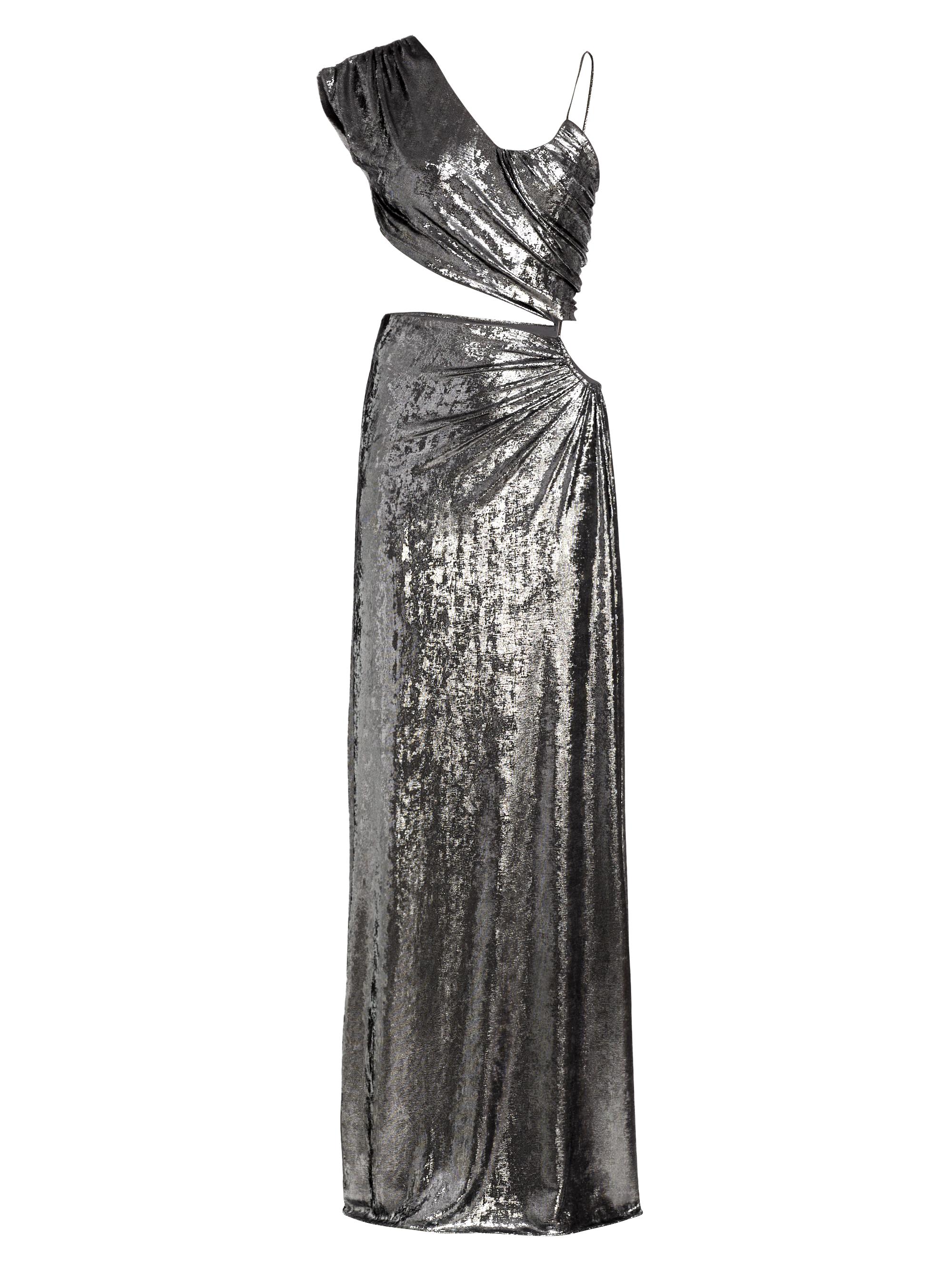 Et Ochs Women's Shiloh Foiled Jersey Ruched Gown - Platinum